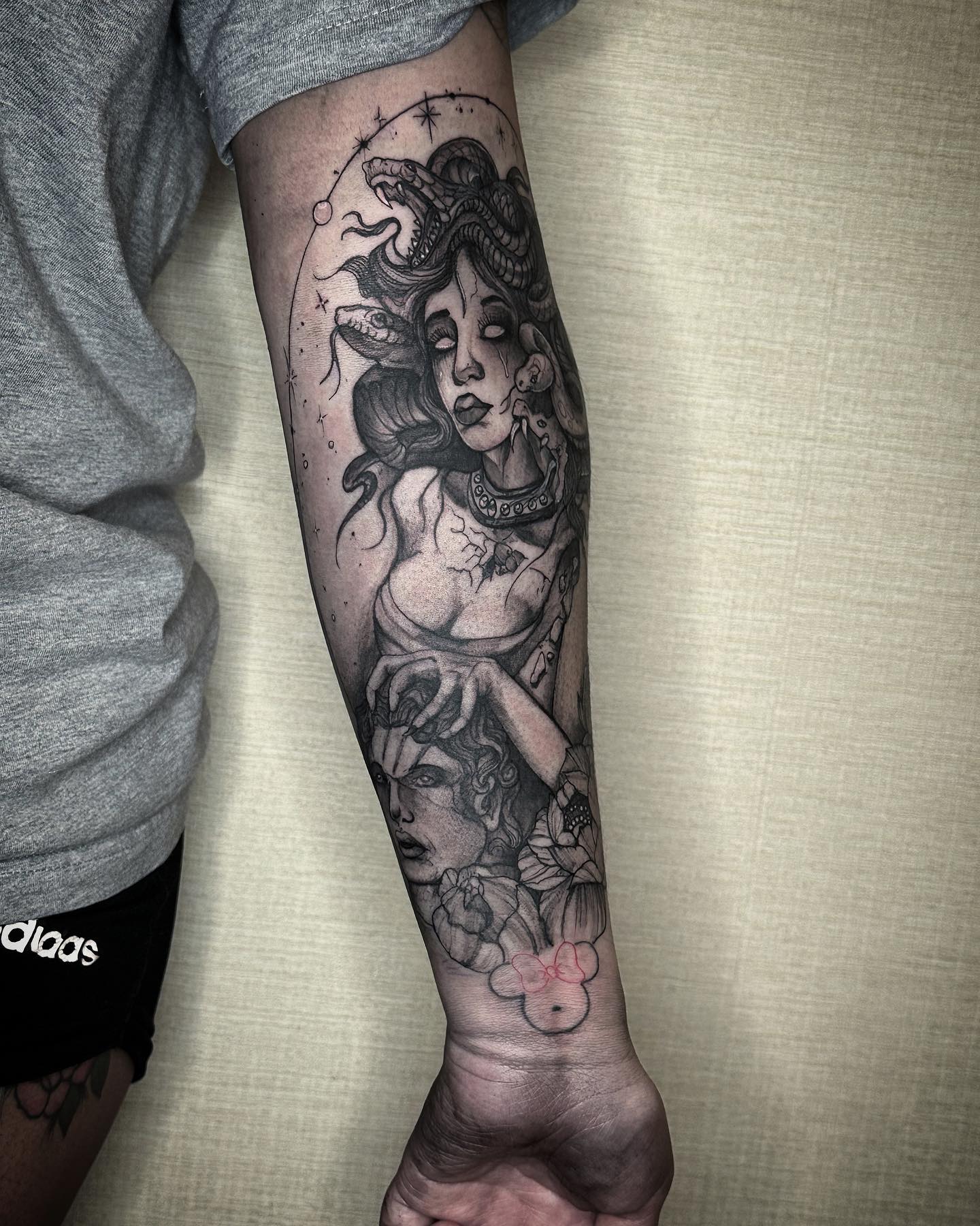 Black Medusa Tattoo on Arm