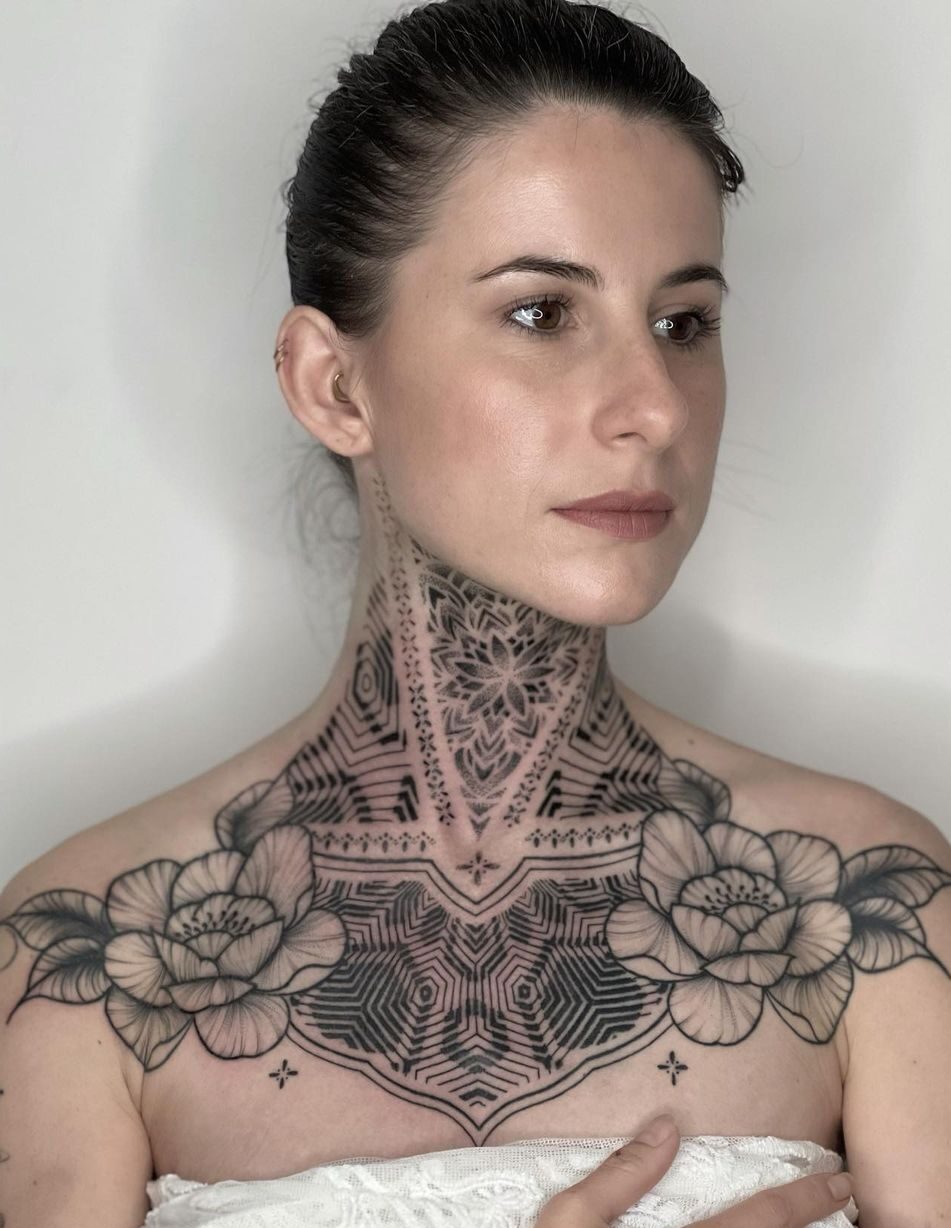 Whole Neck Tattoo Ideas Photos
