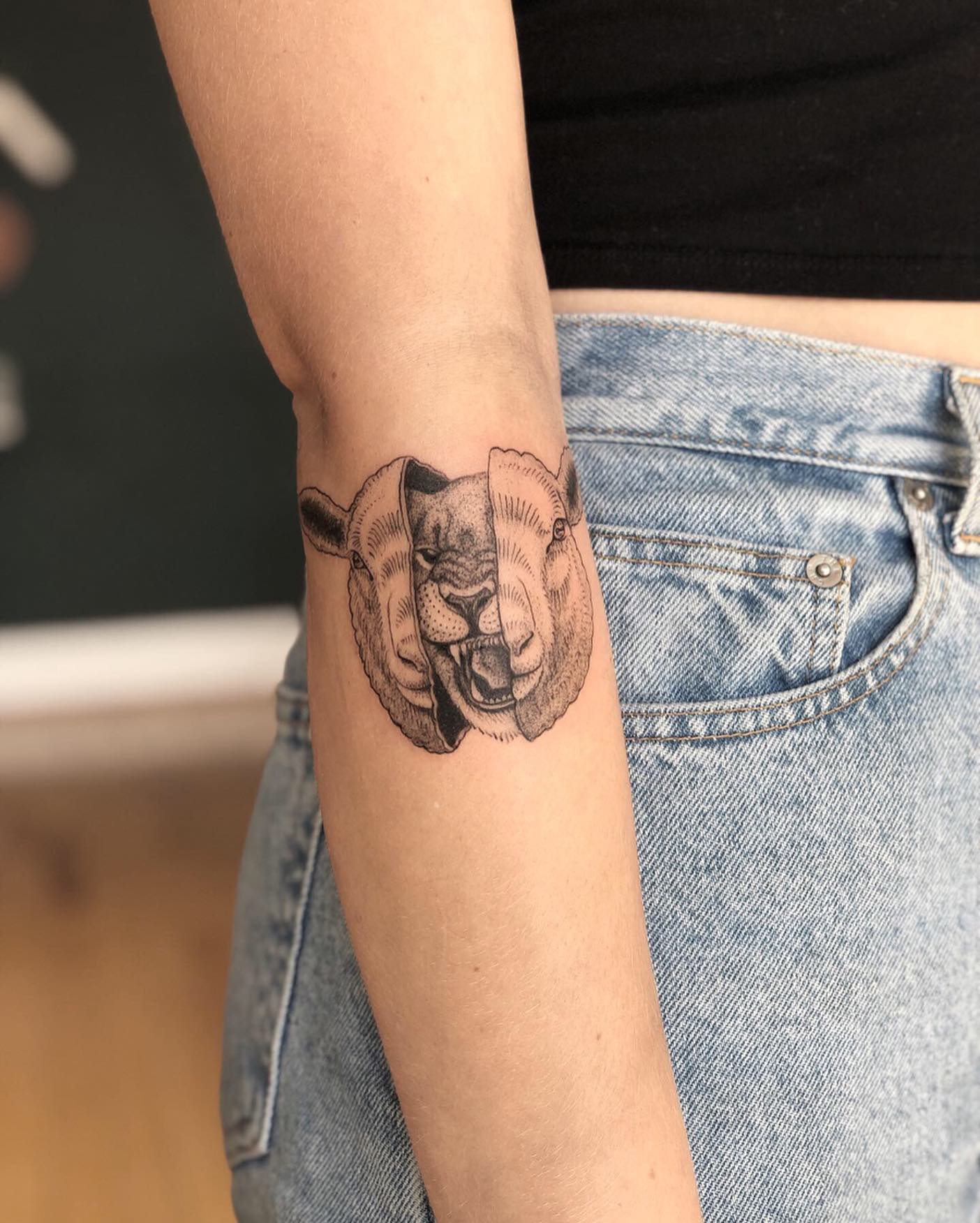Lion Wearing Lamb Mask Tattoo