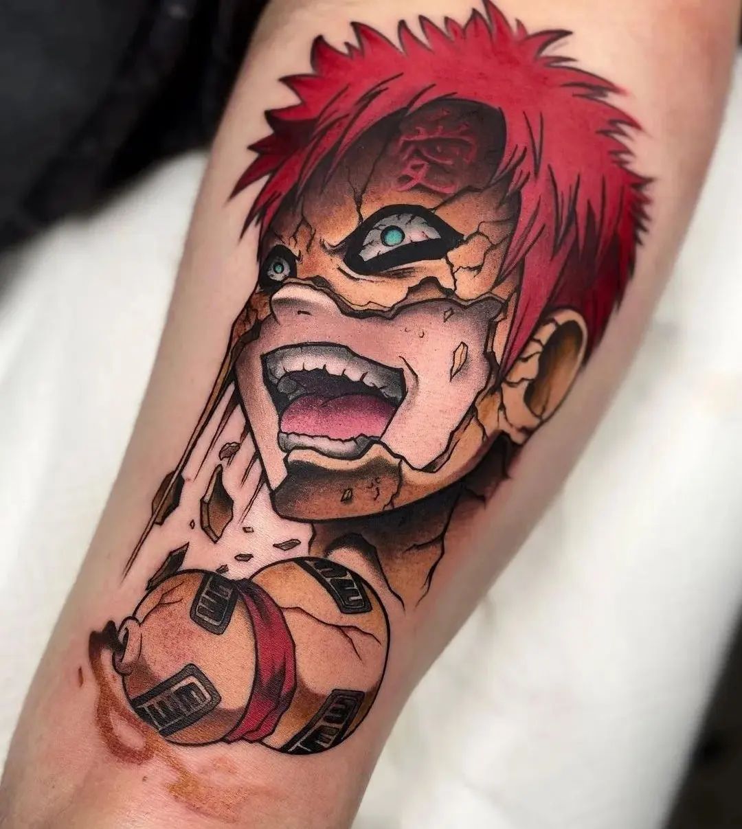 Colorful Gaara Naruto Tattoo