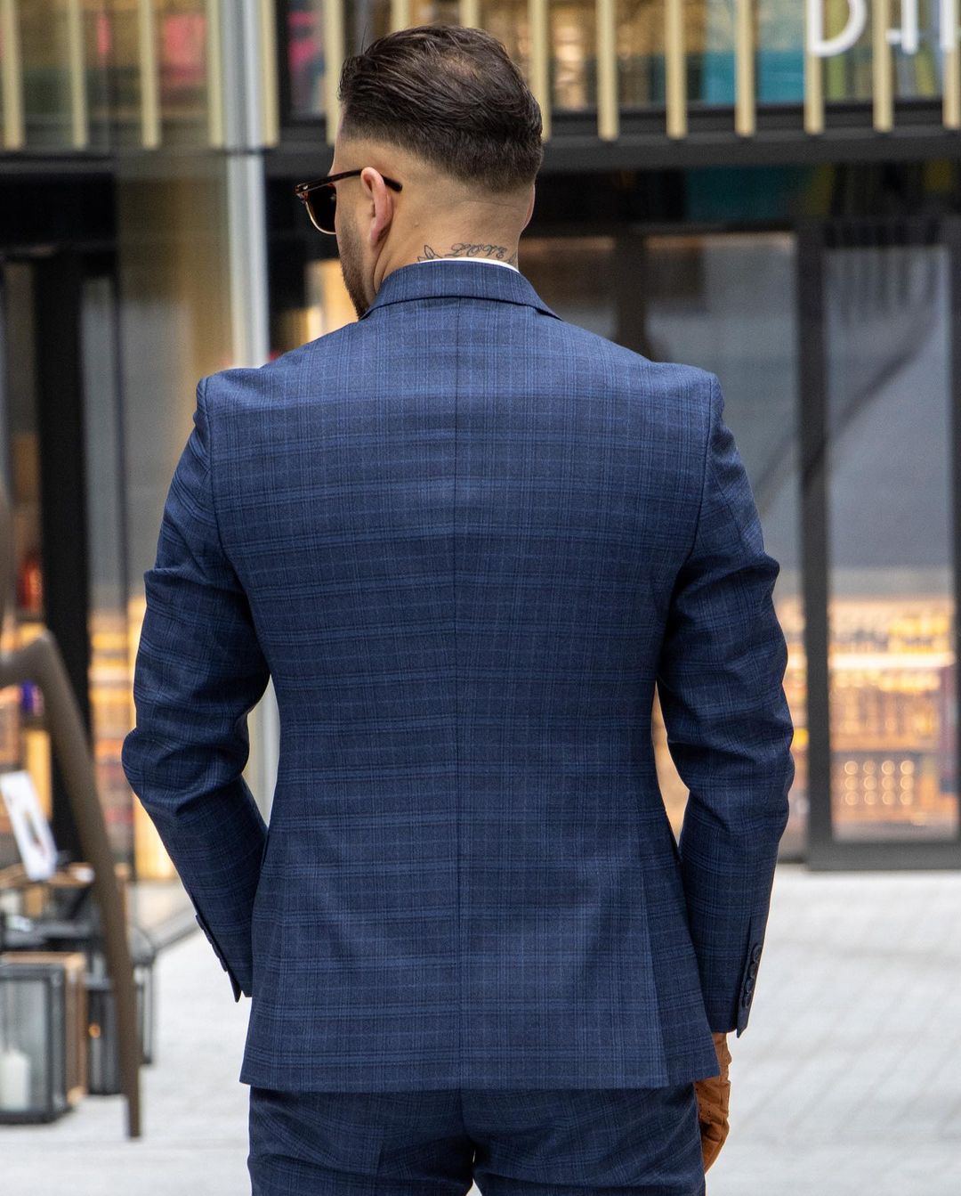 Dark Blue Double Vent Jacket for Men