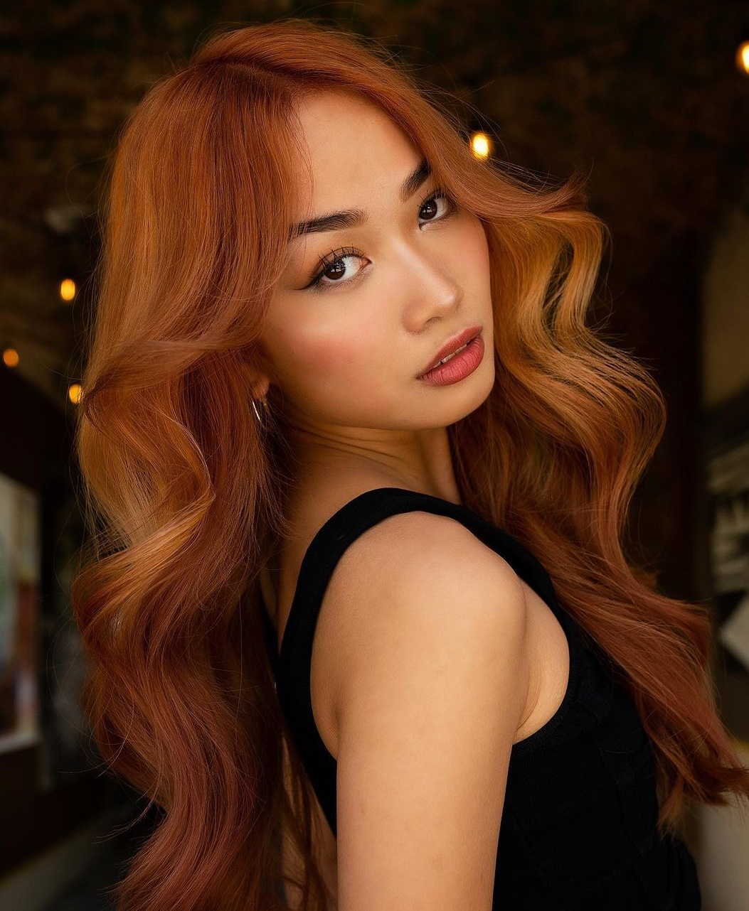 Ginger Copper Long Wavy Hair
