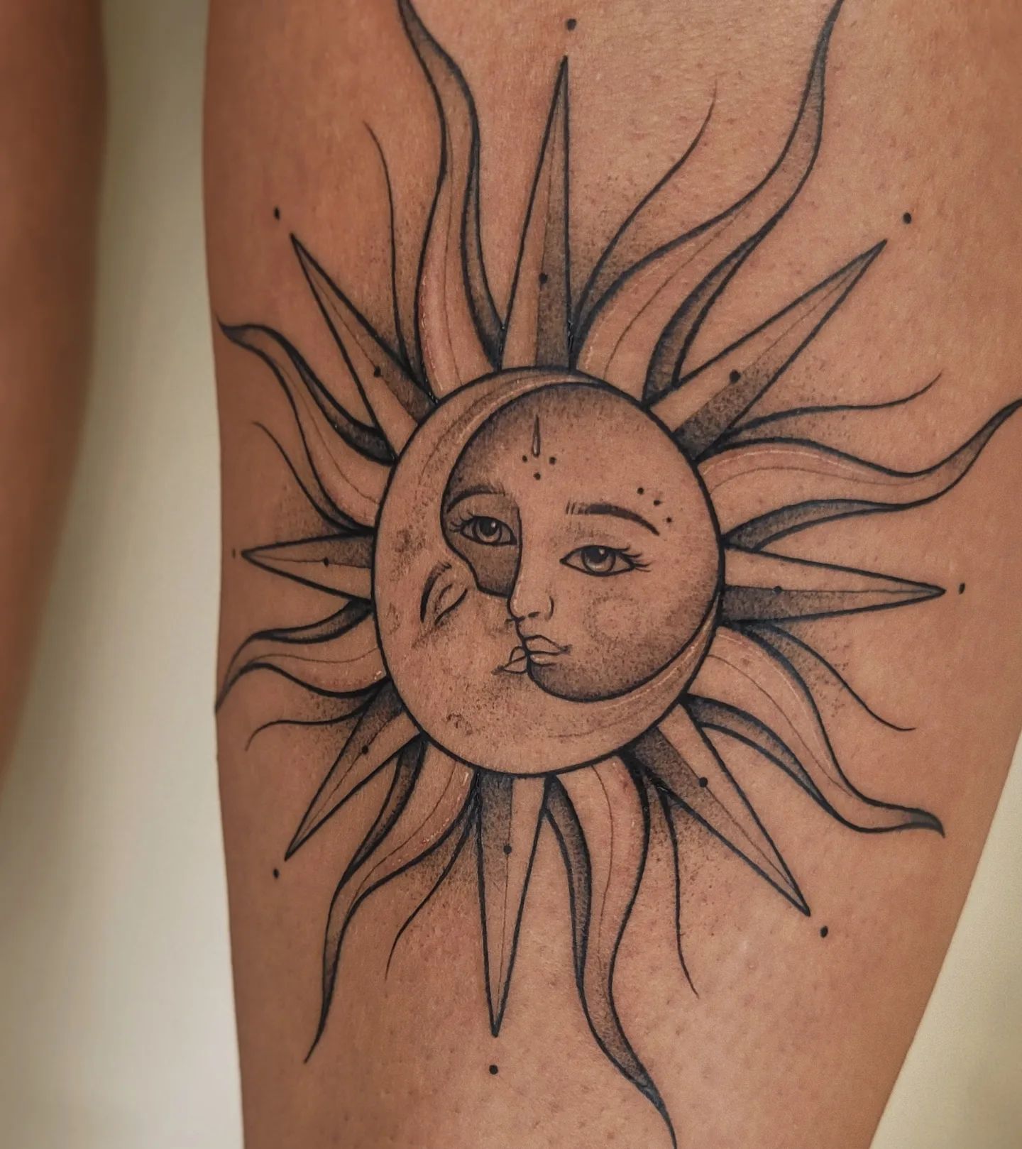 Half Moon Half Sun Tattoo