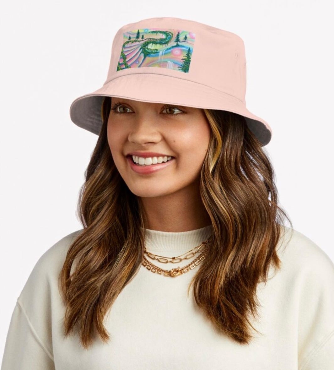 Light Pink Bucket Hat for Women