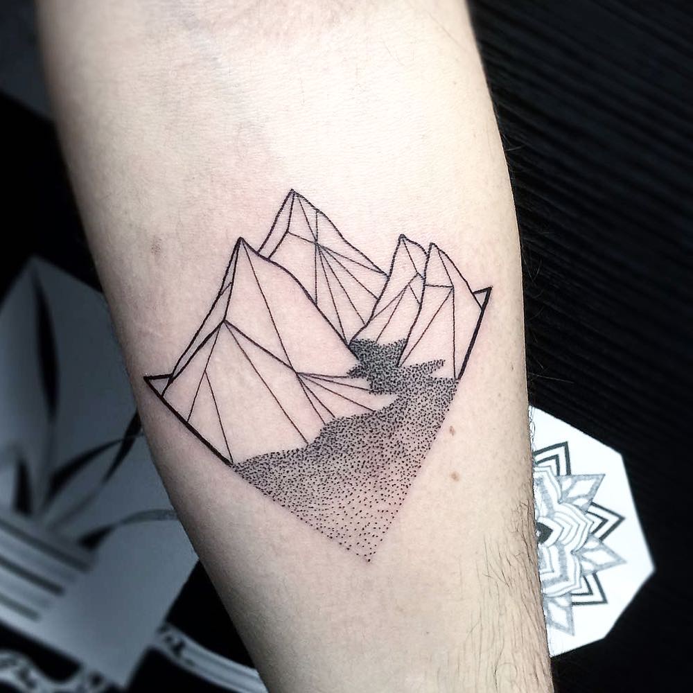 Minimalist Rocky Mountain Tattoo