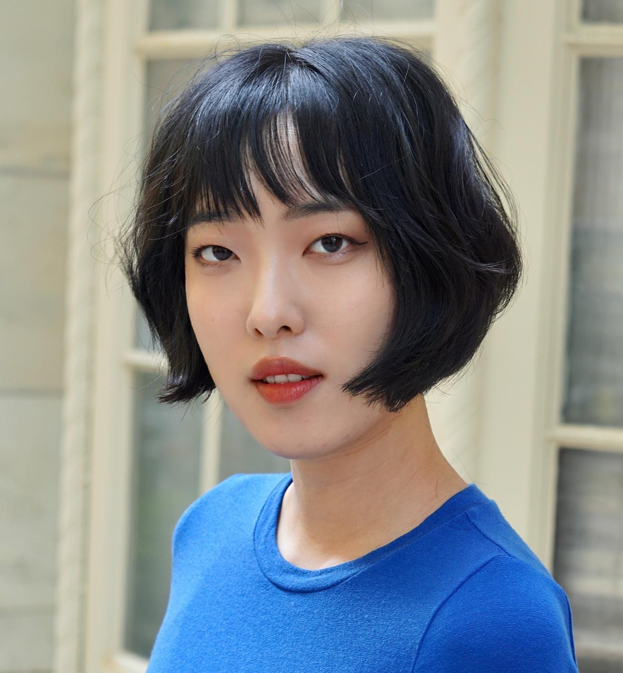 Short Black Korean Haircut with Bang