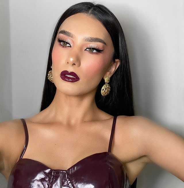 prom burgundy makeup