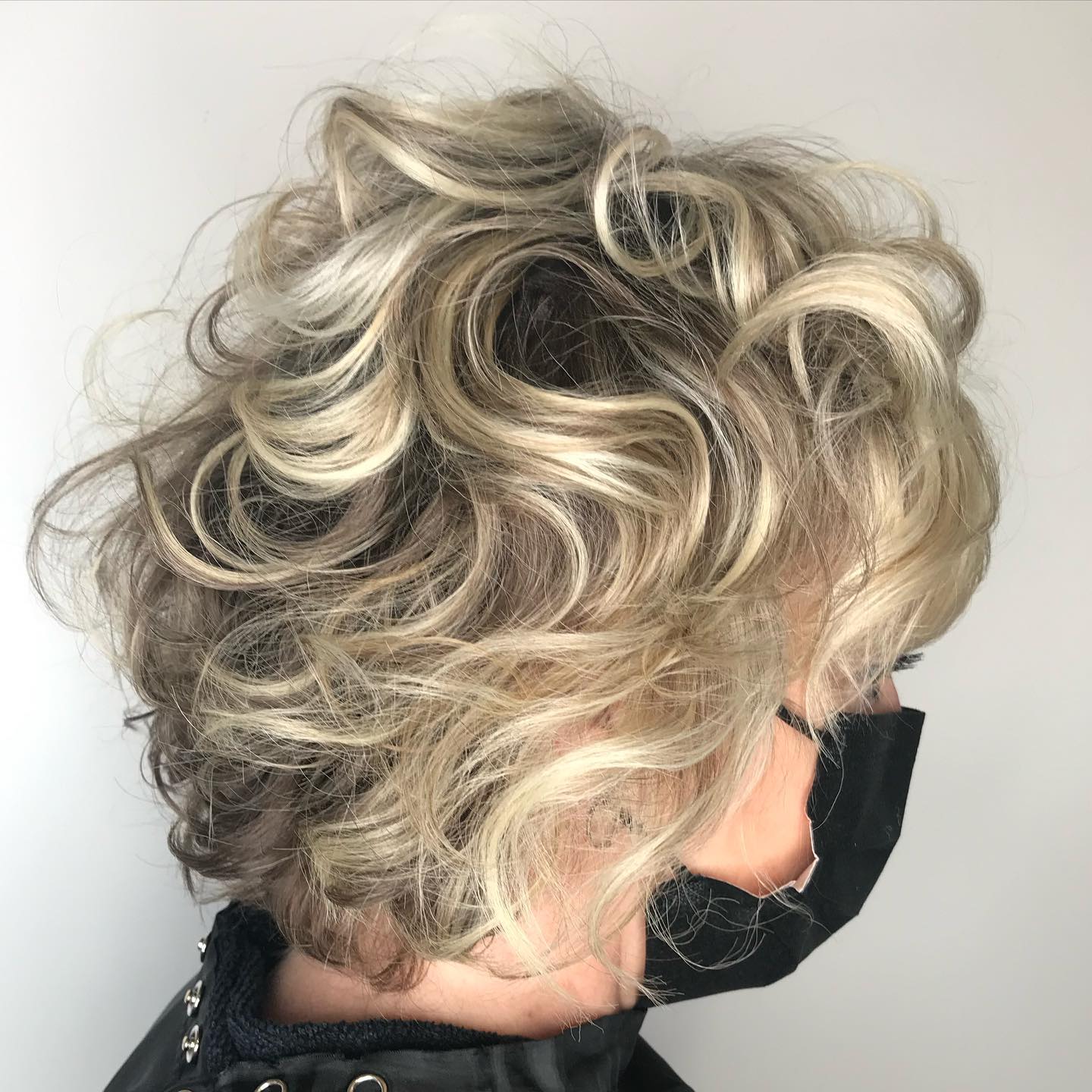 American Wave Perm on Blonde Hair