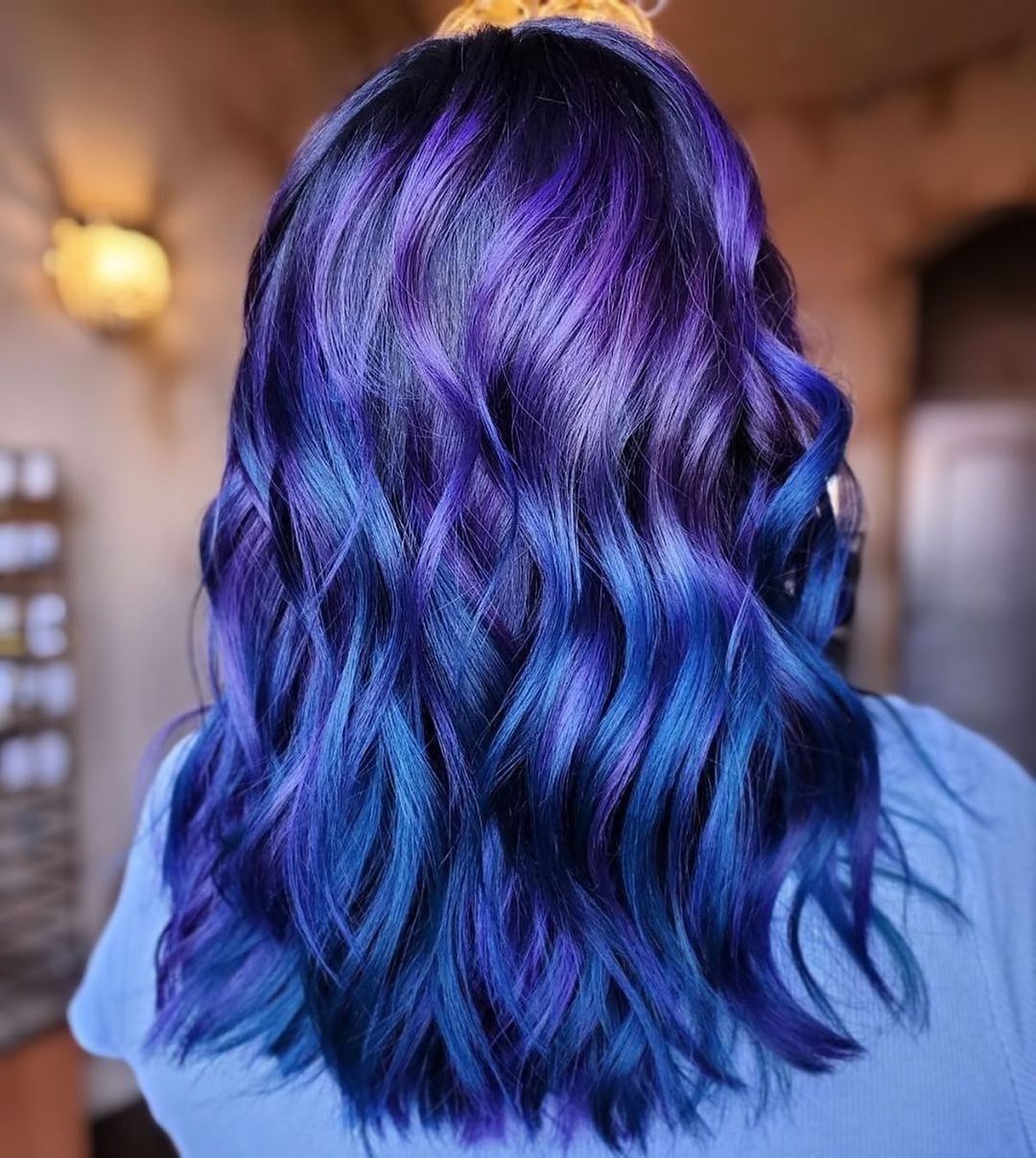 Blue and Purple Galaxy Hair