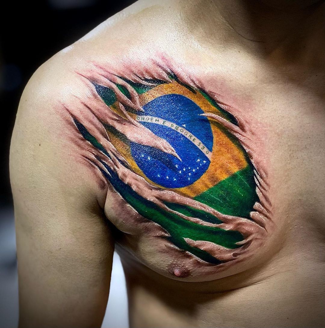 Second Life Marketplace  Brazilian Flag Cheek Tattoo  Brazil