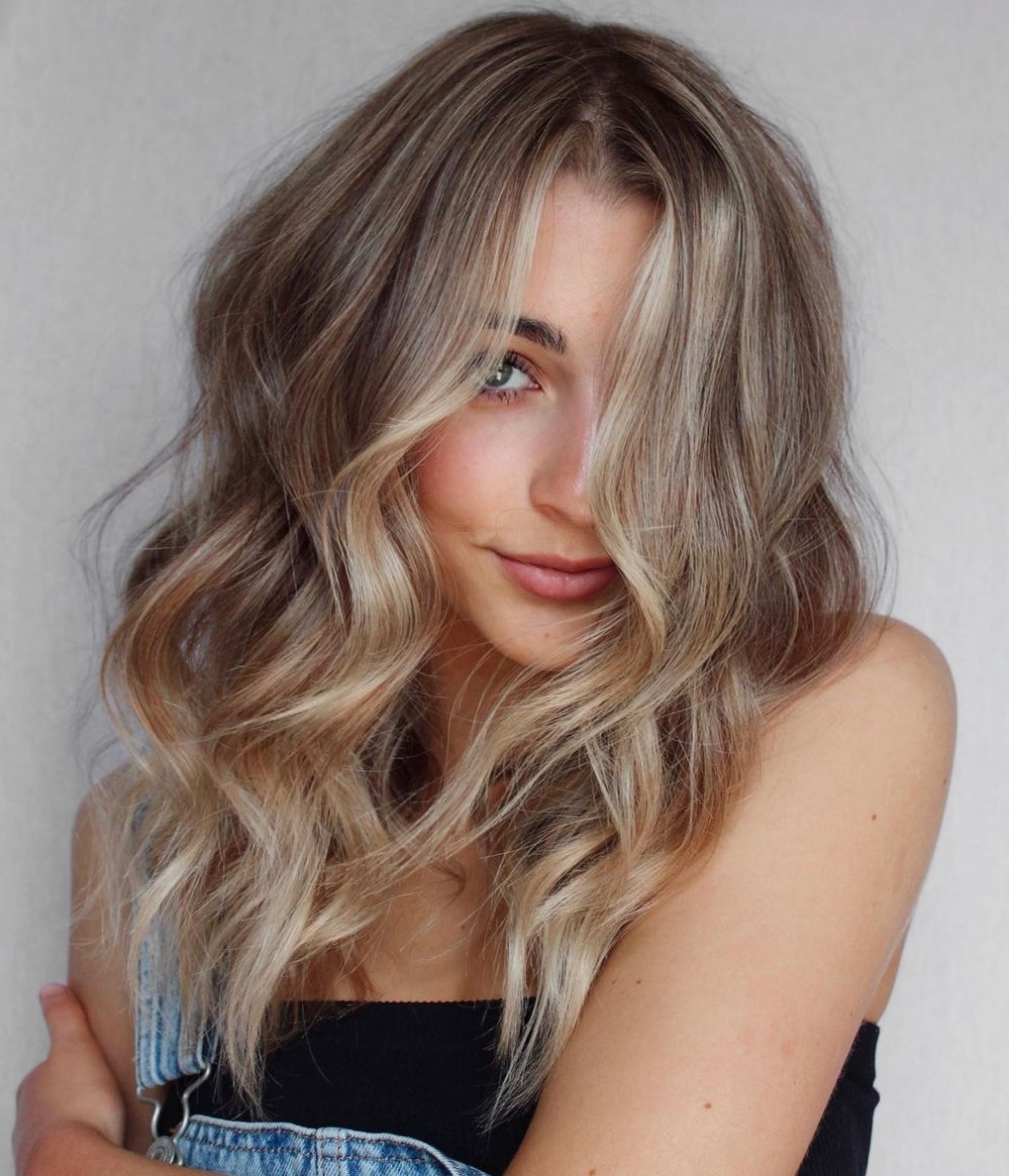 Dark Dishwater Blonde Wavy Hair