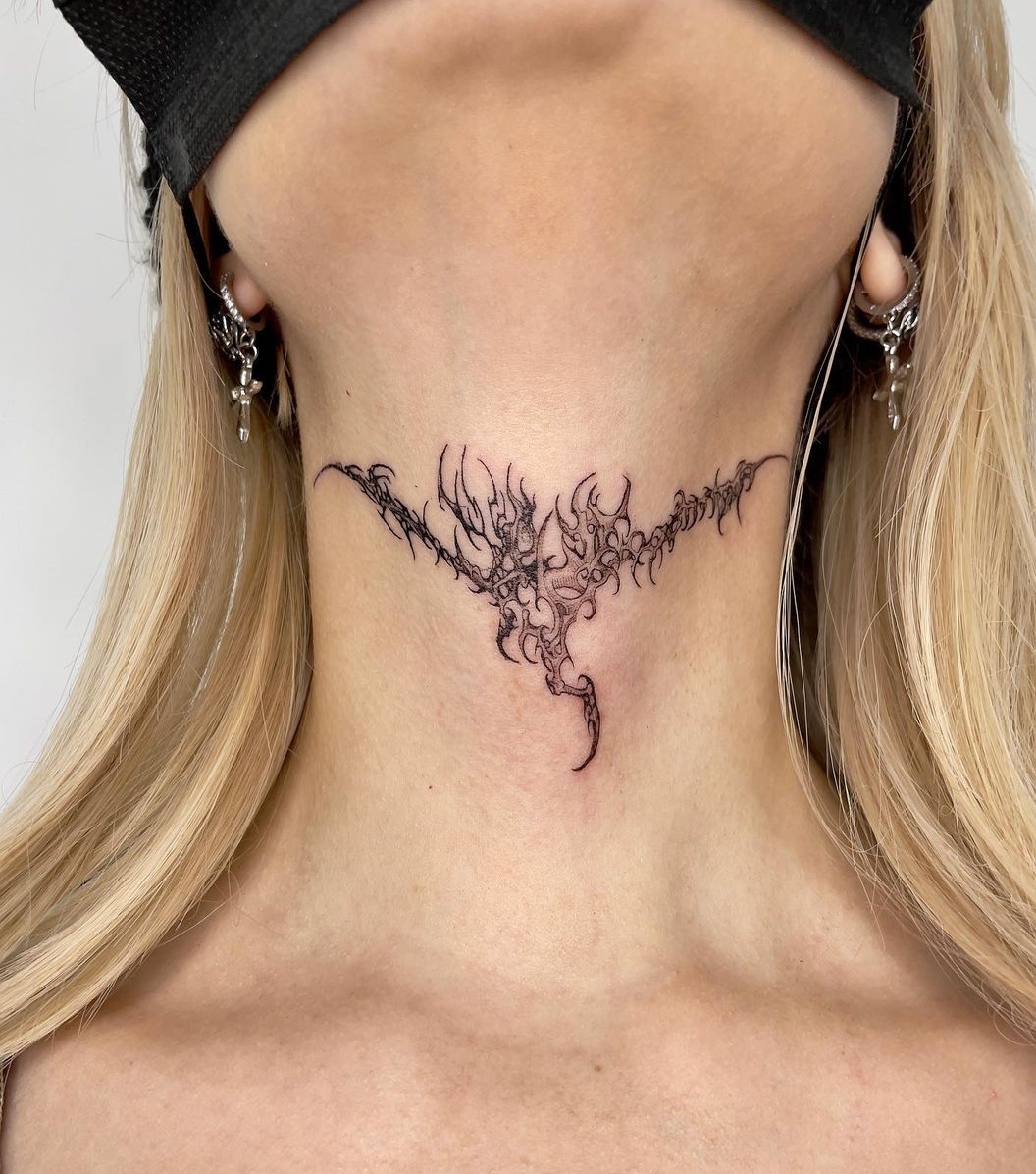 44 Creative Neck Tattoo Ideas for Men and Women You Must See - Hairstylery