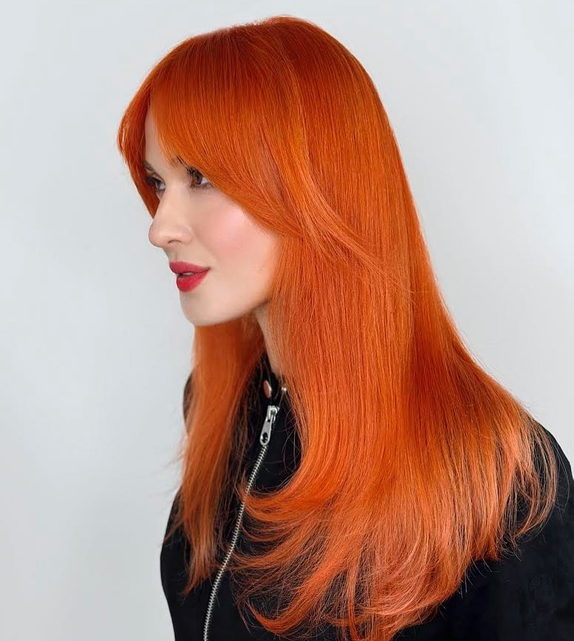Long Straight Ginger Orange Hair