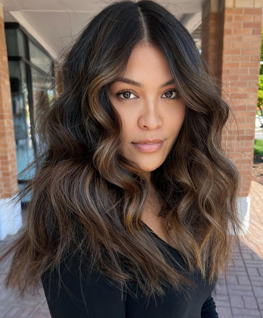Mocha Highlights On Long Thick Hair