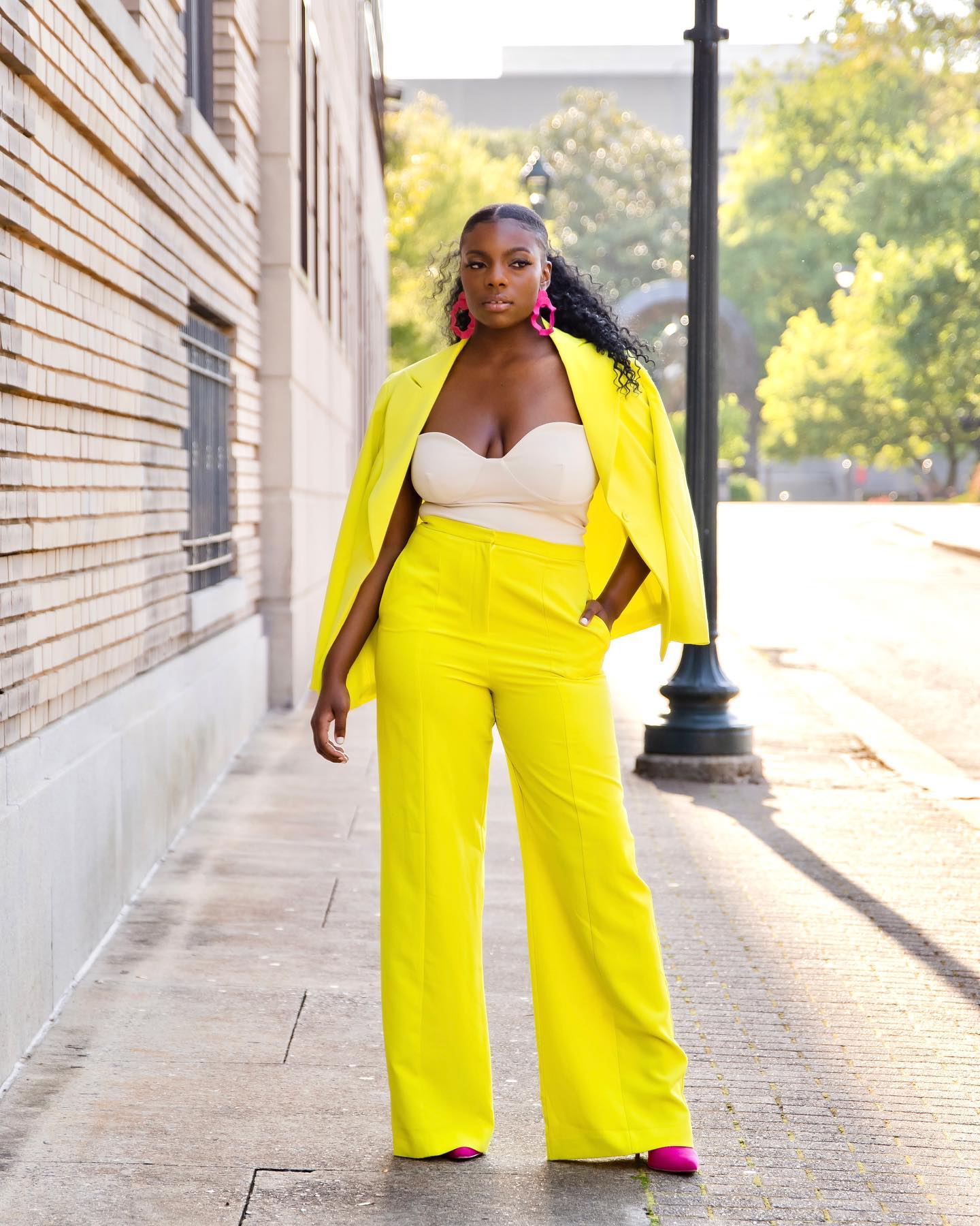 Neon Yellow Suit with Jacket and Trousers
