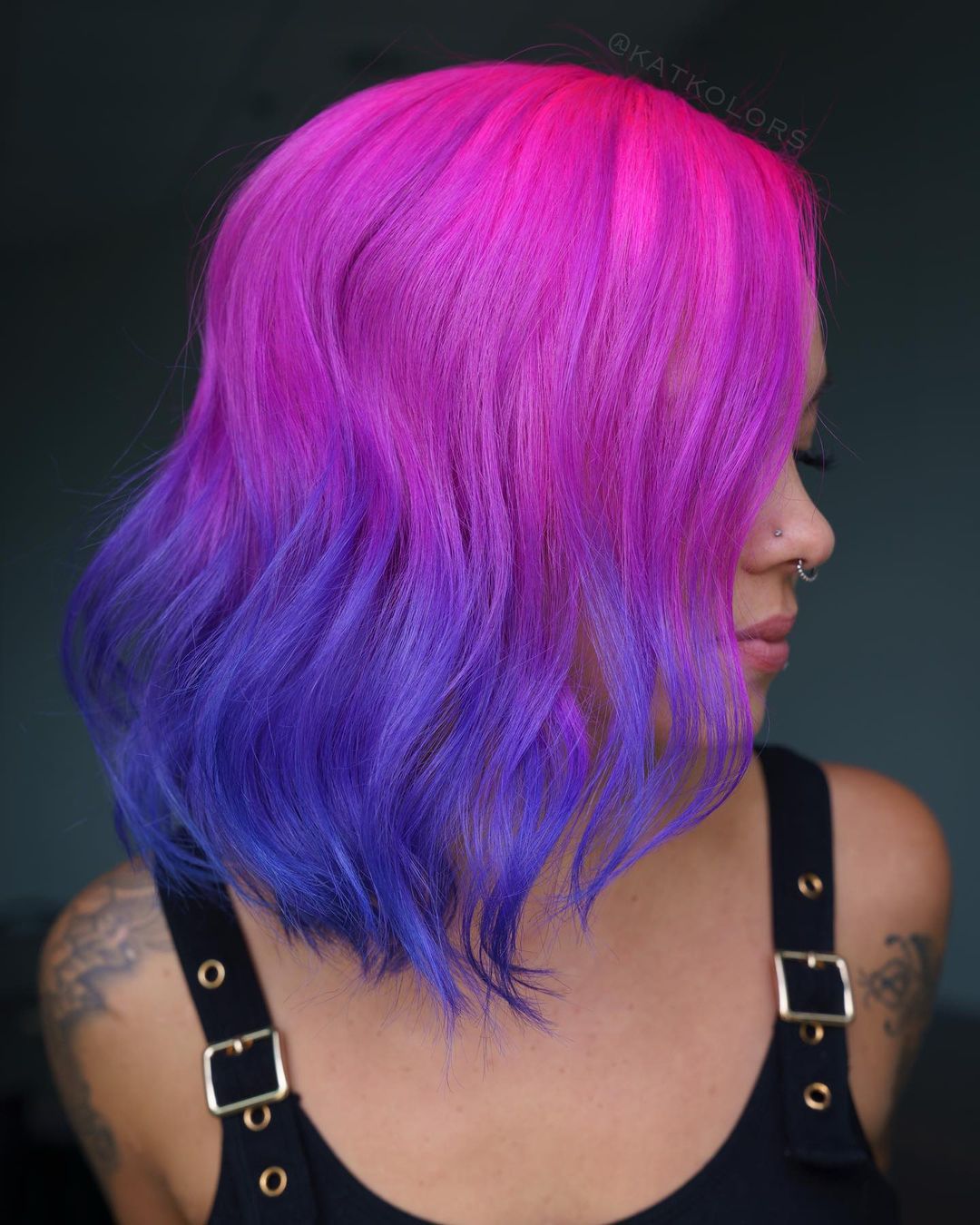 Pink to Purple Ombre on Short Hair