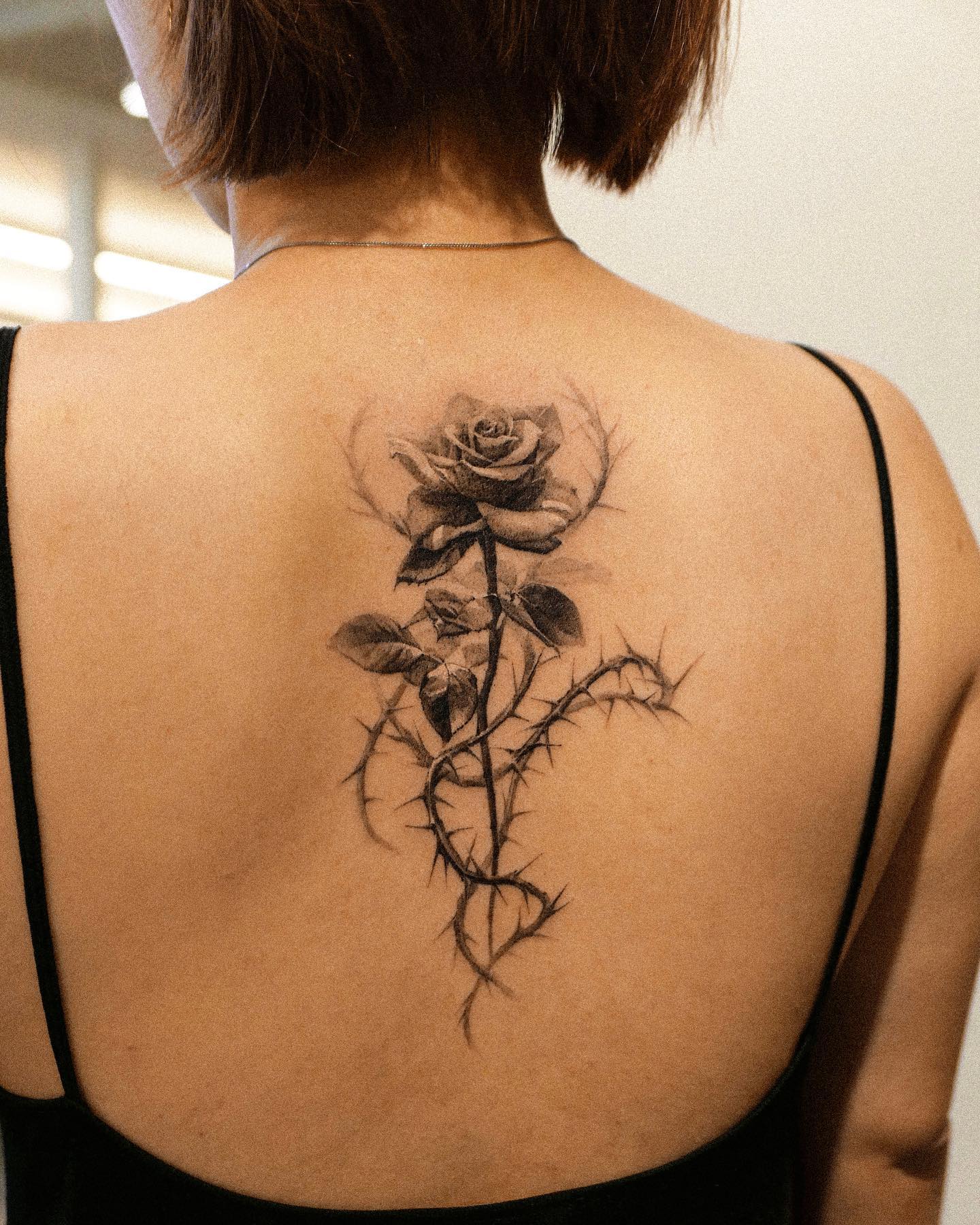 Rose Vine Tattoo on Back