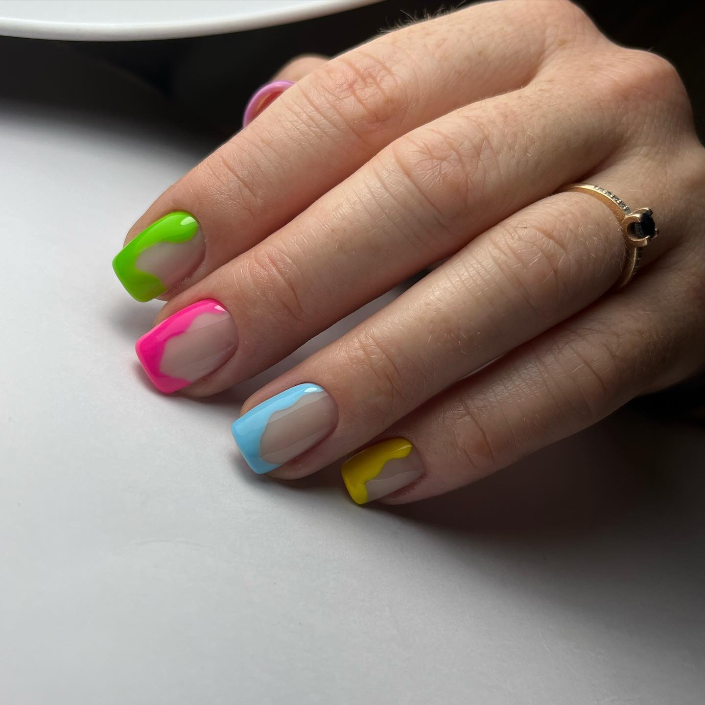 Short Rainbow Nails