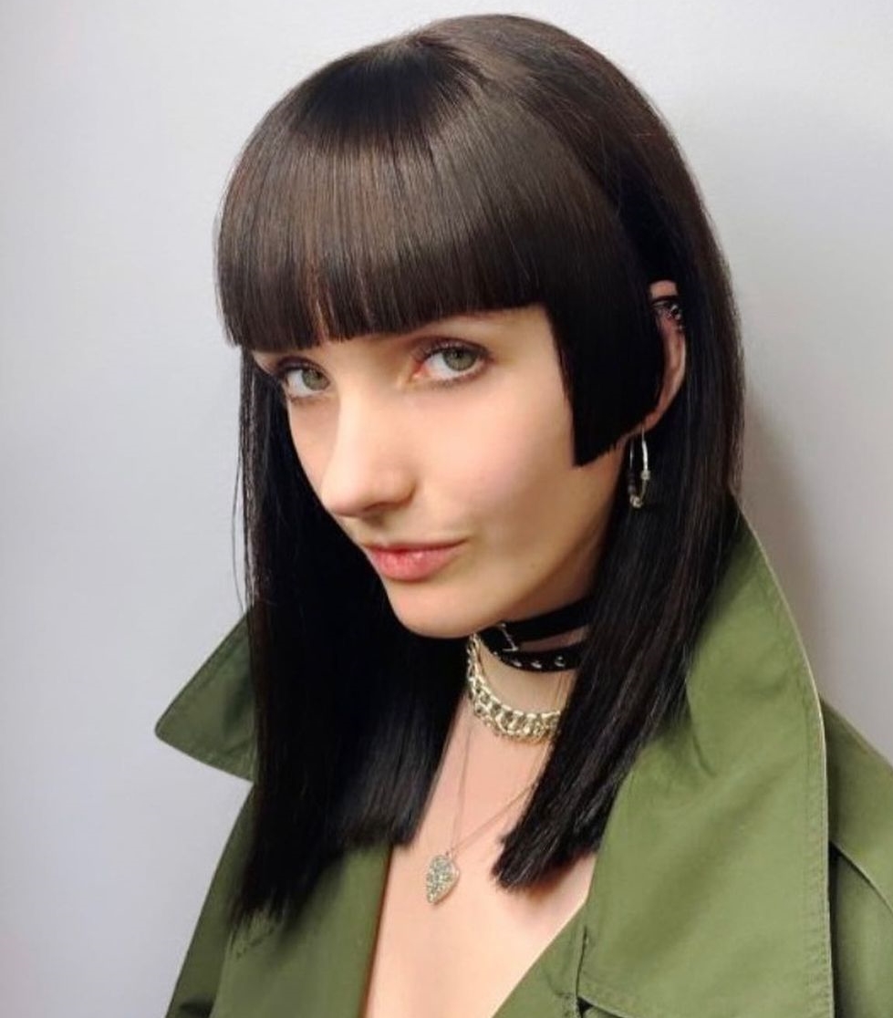 Sleek Hime Cut with Blunt Bang