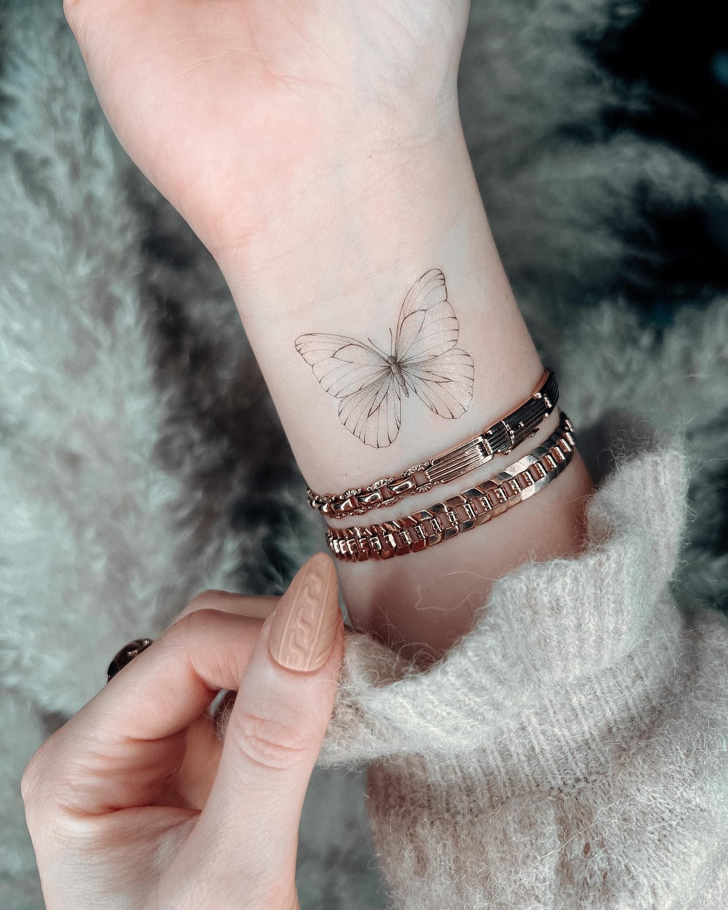 Butterfly Temporary Tattoo on Wrist