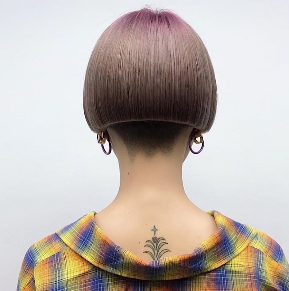 Bowl Undercut Purple Hair