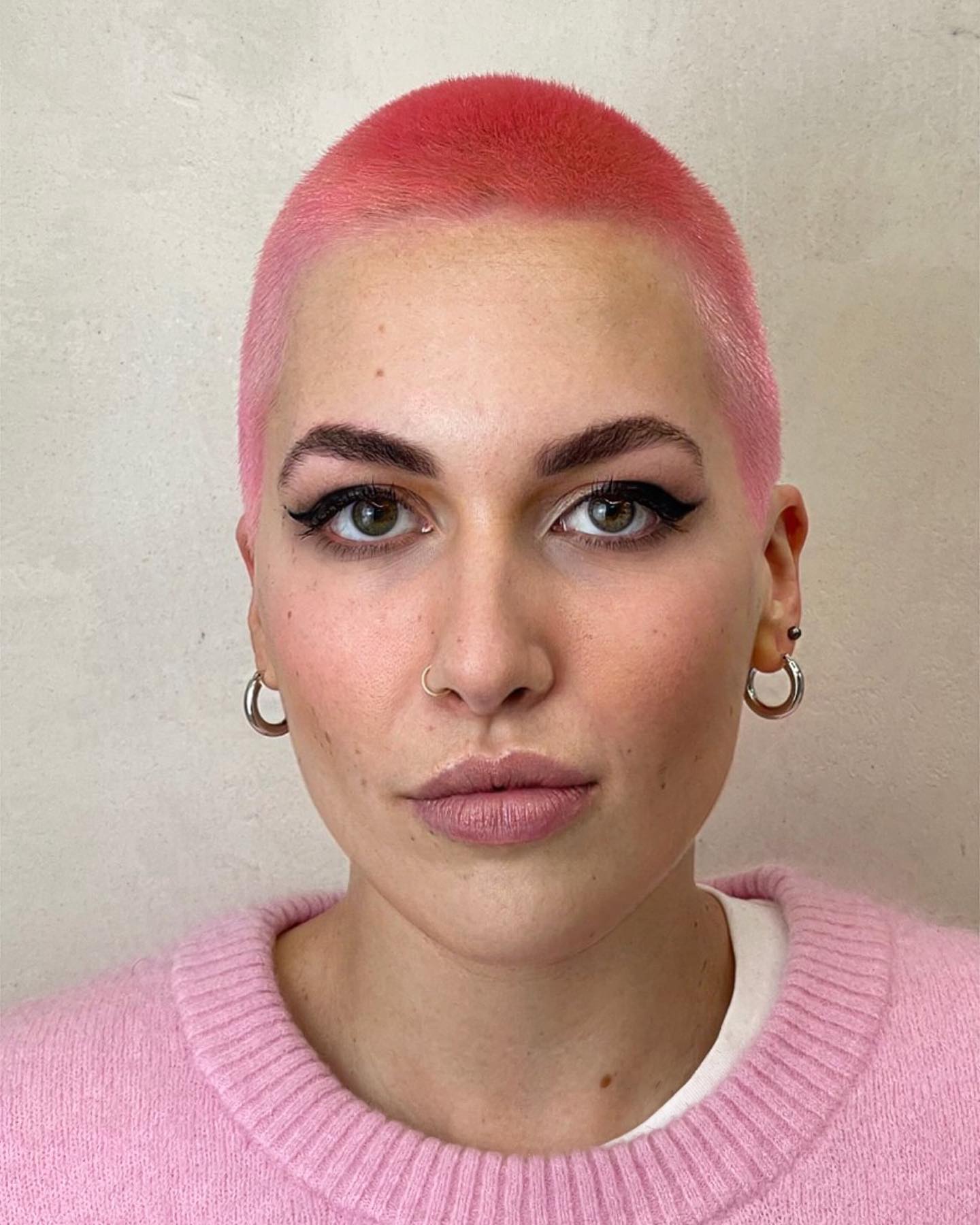 Buzz Cut on Pink Hair