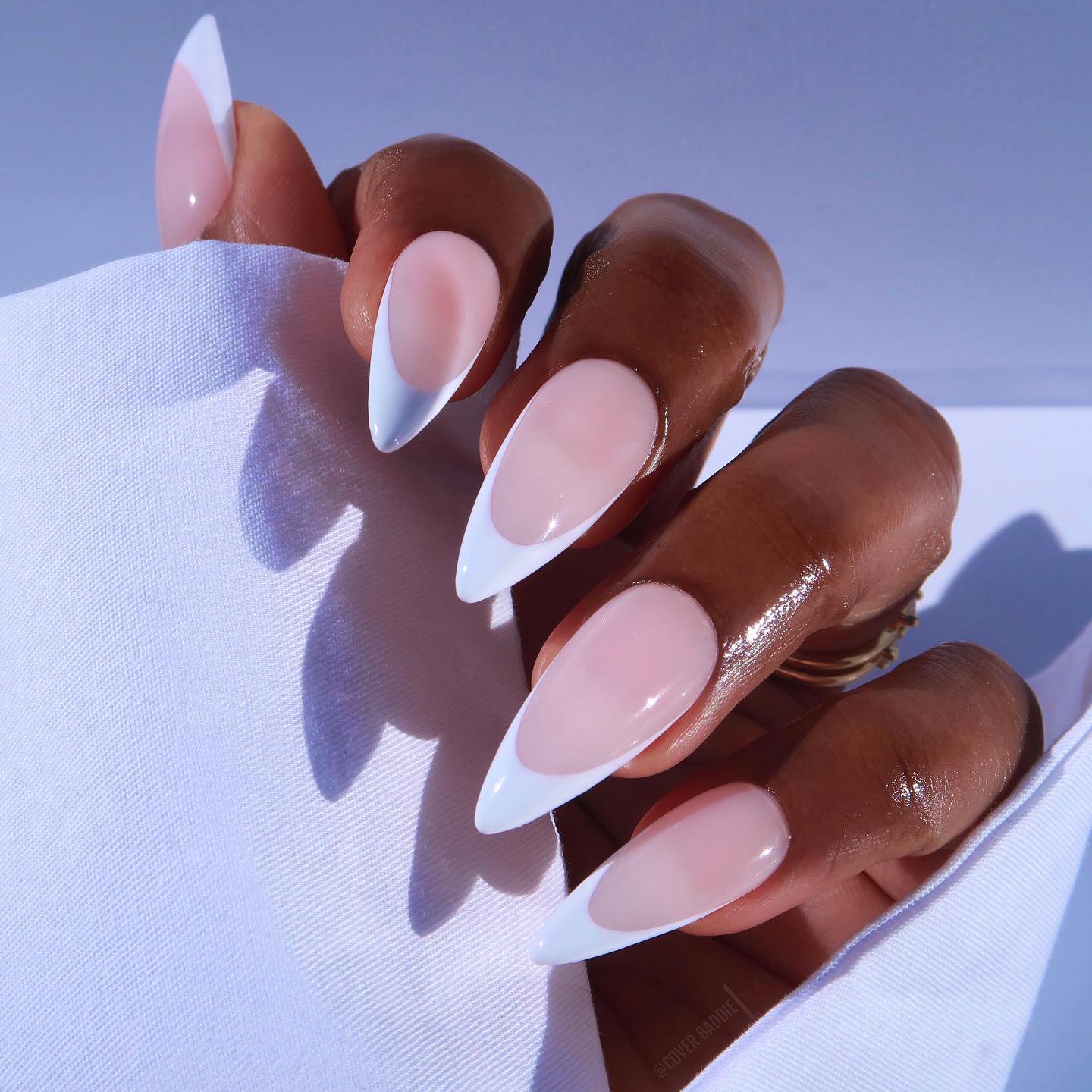 Classy French Tips on Stiletto Nails