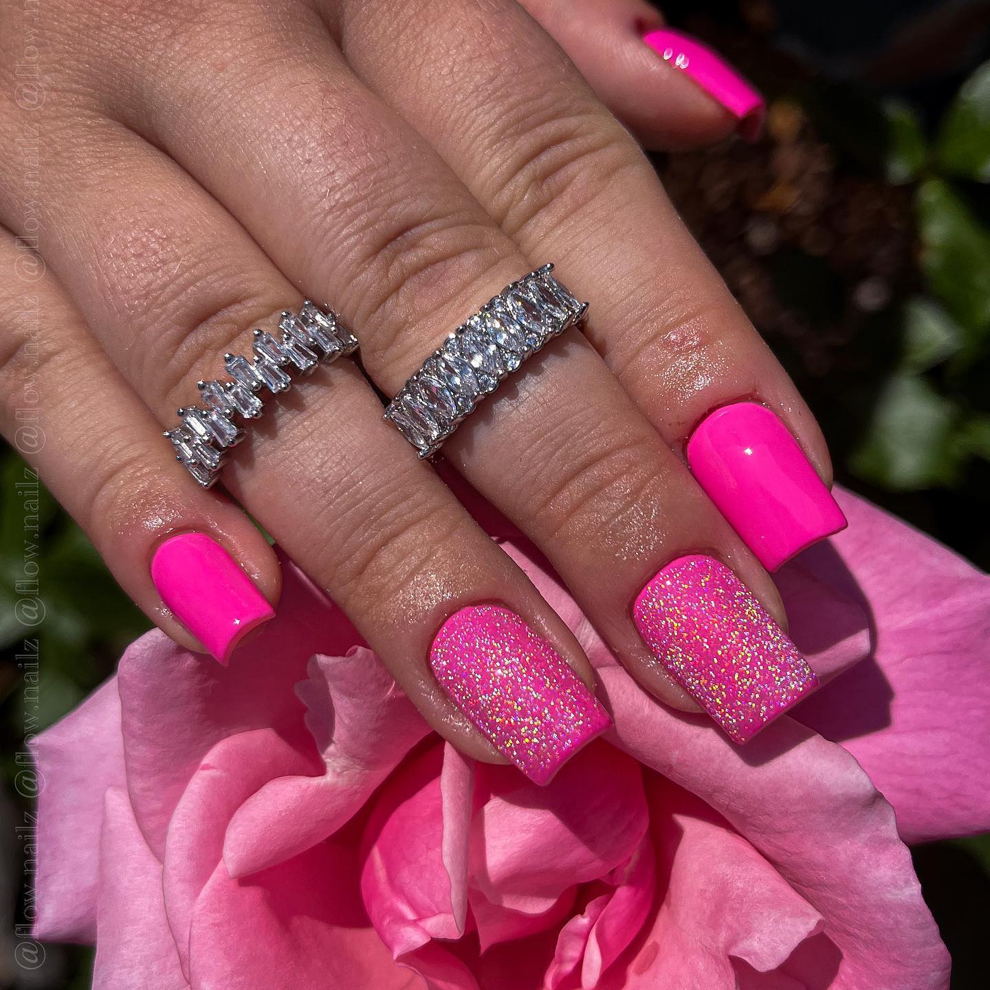 Neon Pink Nails