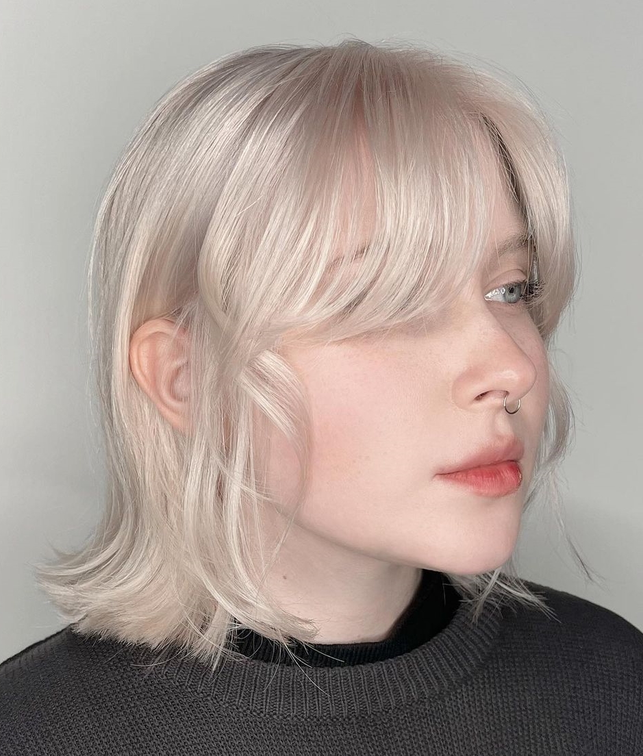 Soft Blonde Wolf Cut on Fine Hair