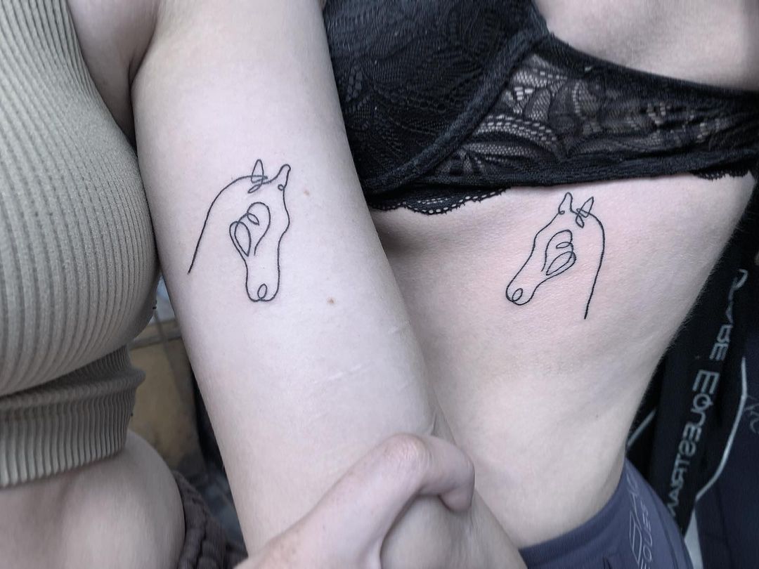 Country Couple Tattoos For A Nostalgic Feel