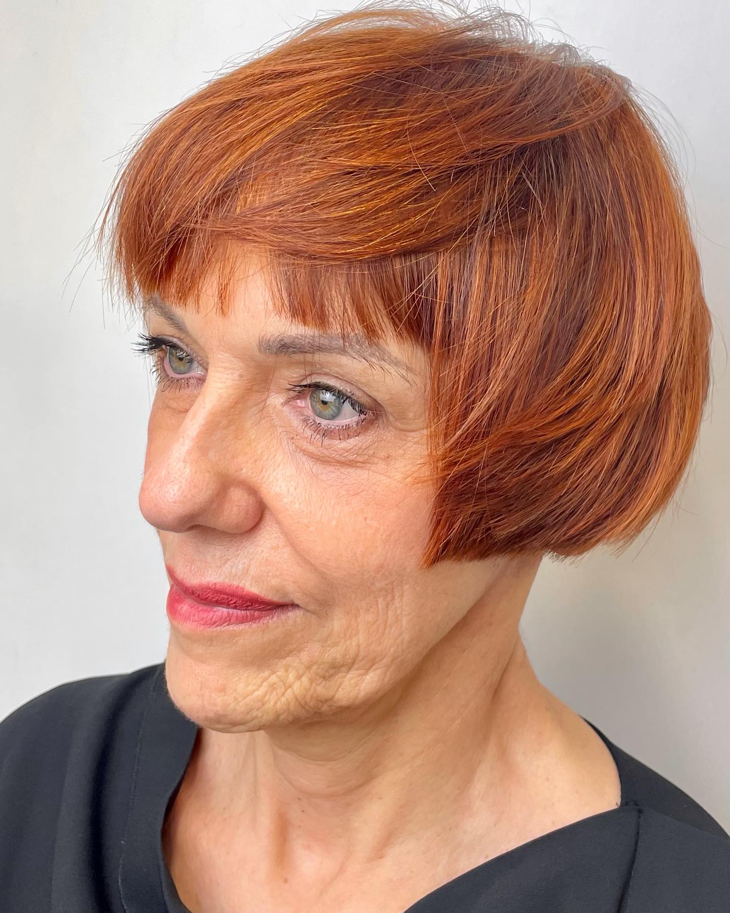 Dutch Pageboy Haircut on Red Hair Color