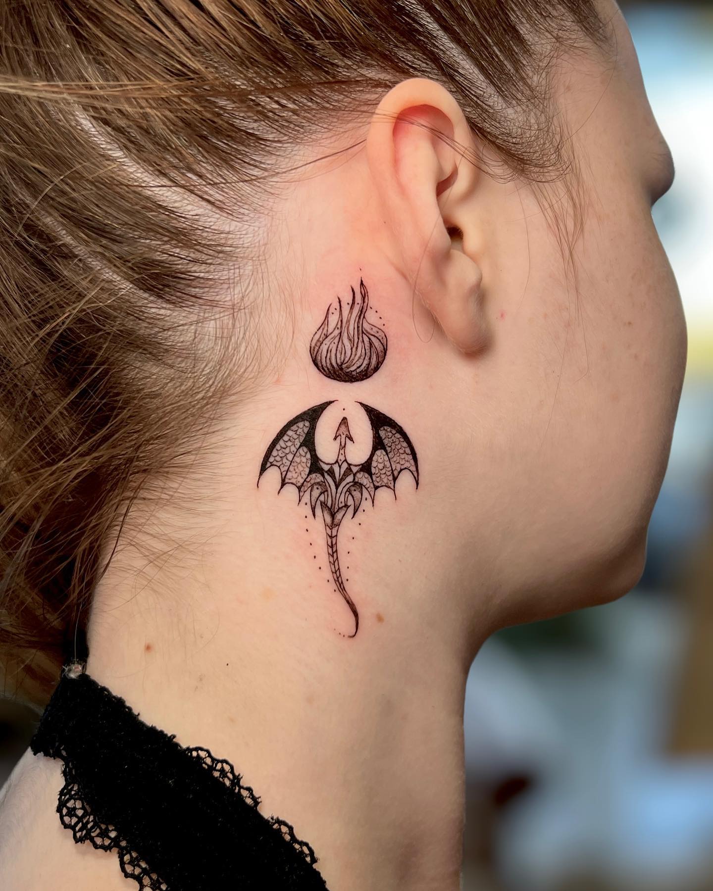 Hidden Semicolon Tattoo in the Form of Dragon