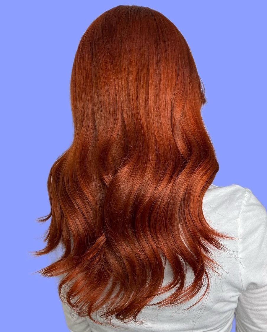 Long Straight Burnt Copper Hair