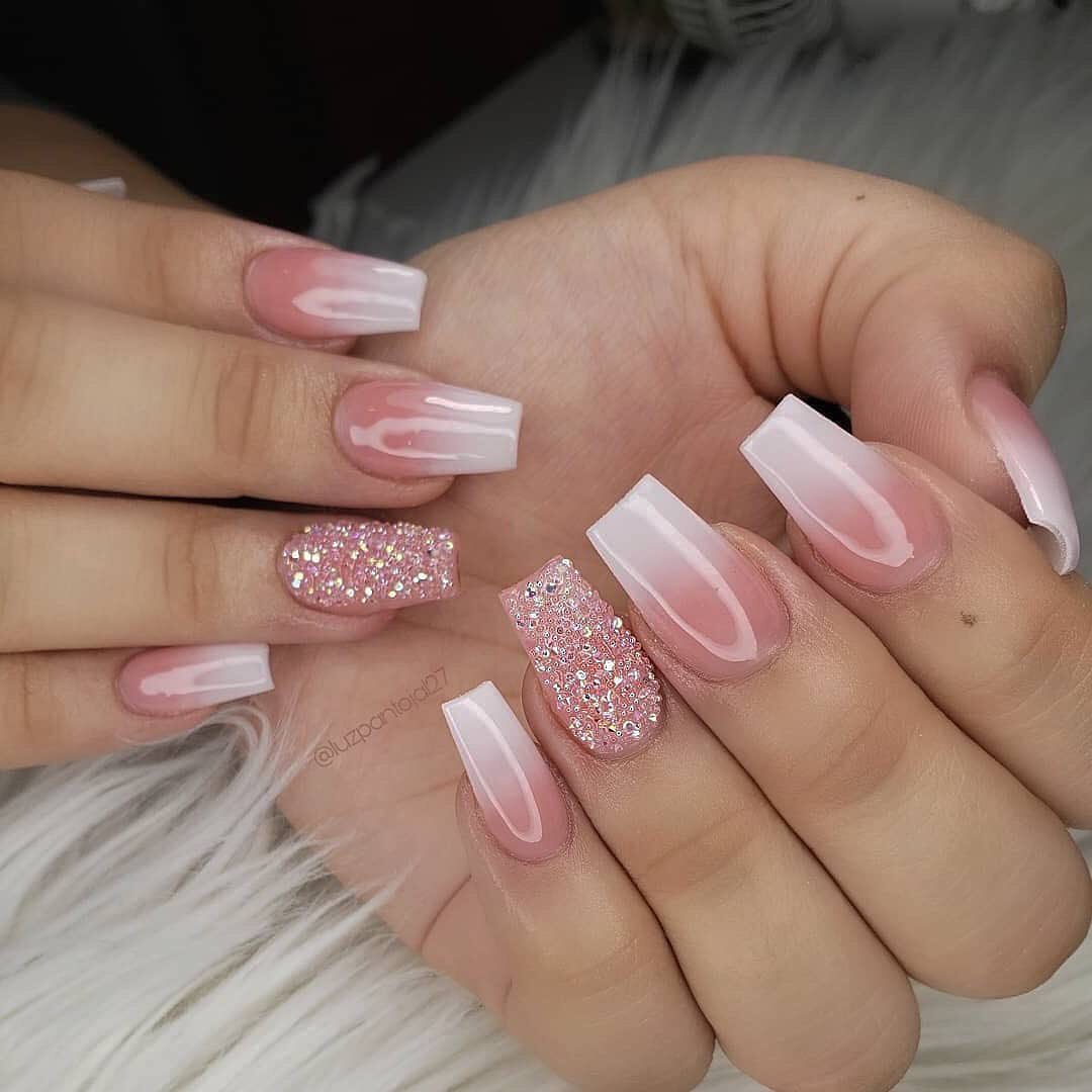 Short Square Nude Ombre Nails