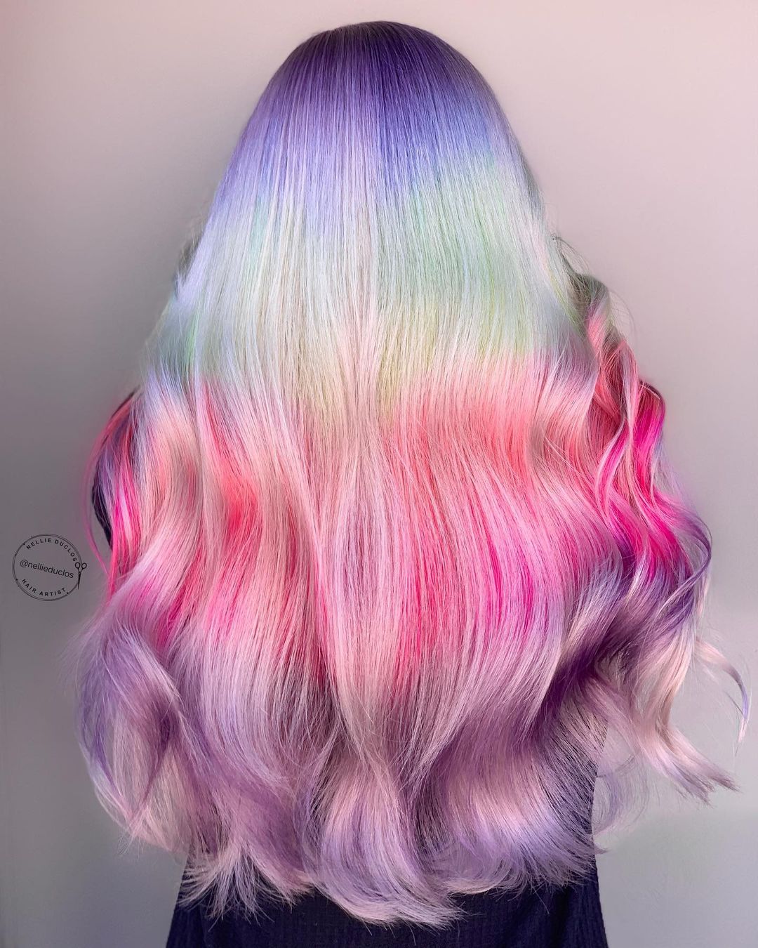 Rainbow Hair with Purple Roots