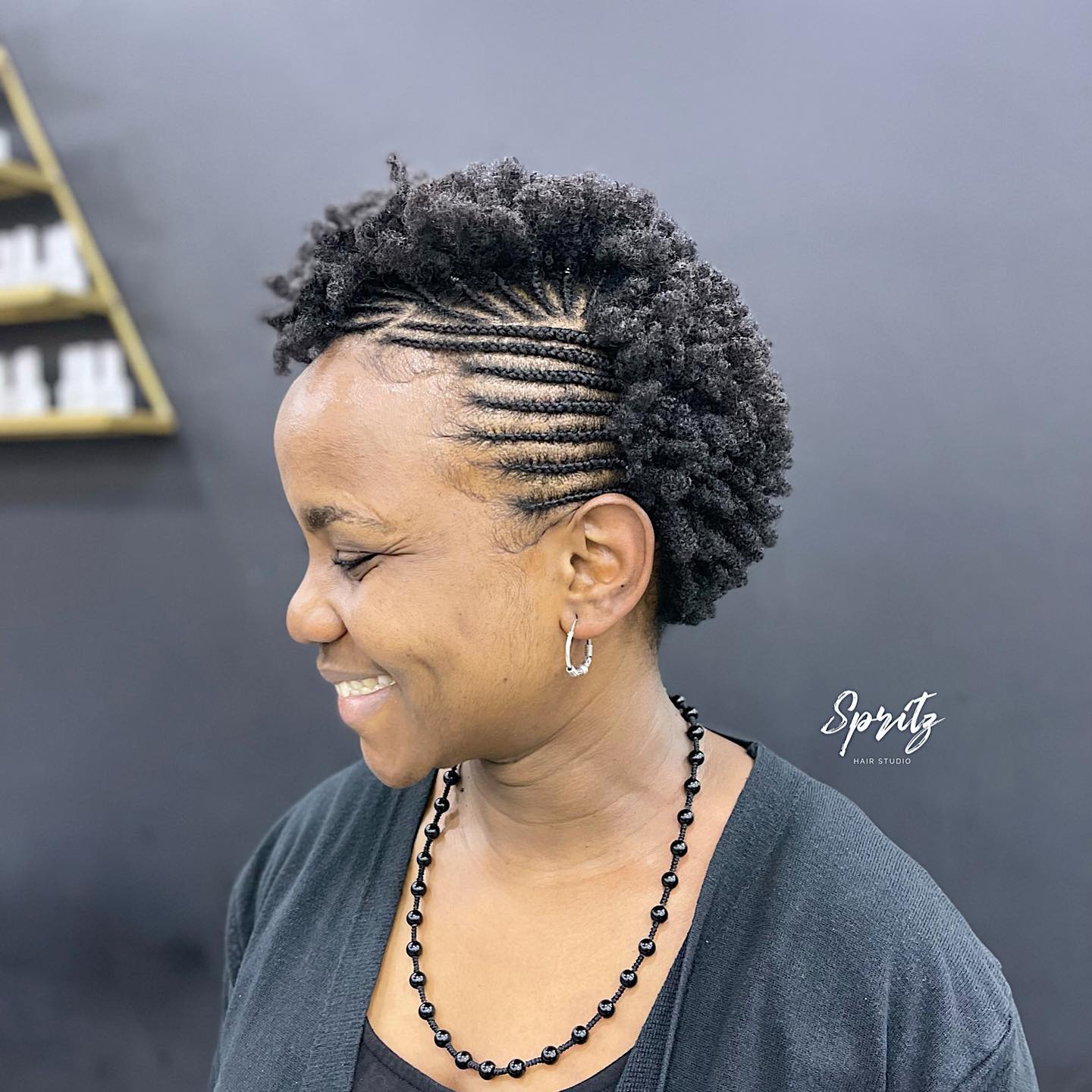 Side-Parted Twist Hairstyle on Short Hair