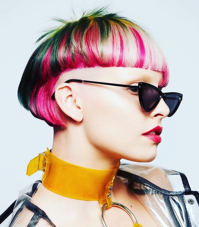 Asymmetrical Multicolored Bowl Cut