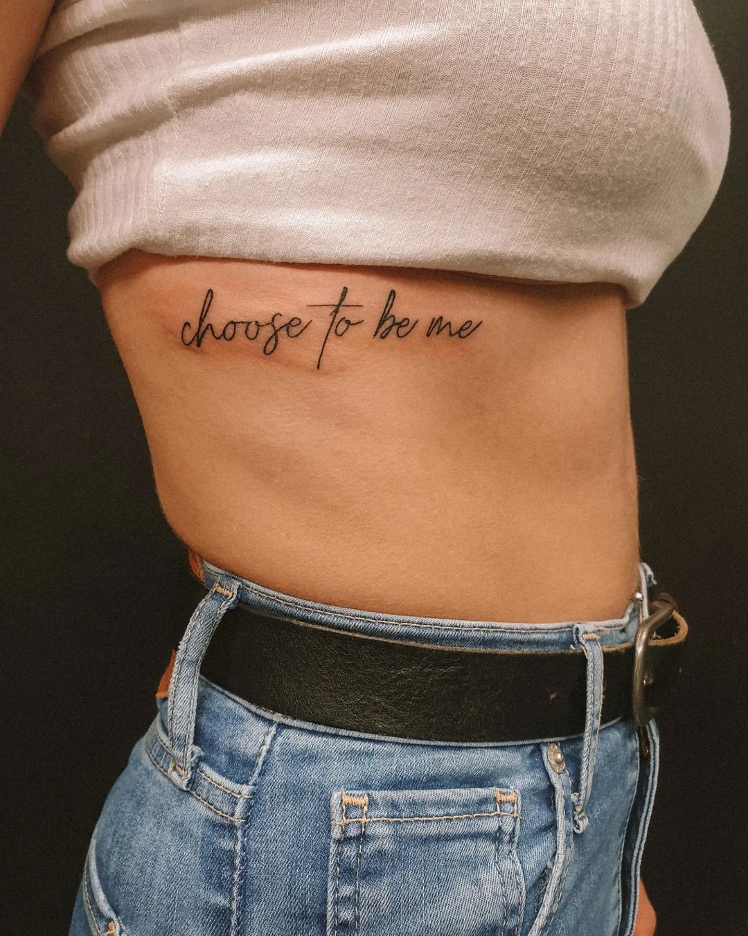 “Choose to be me” Tattoo on Side for Women