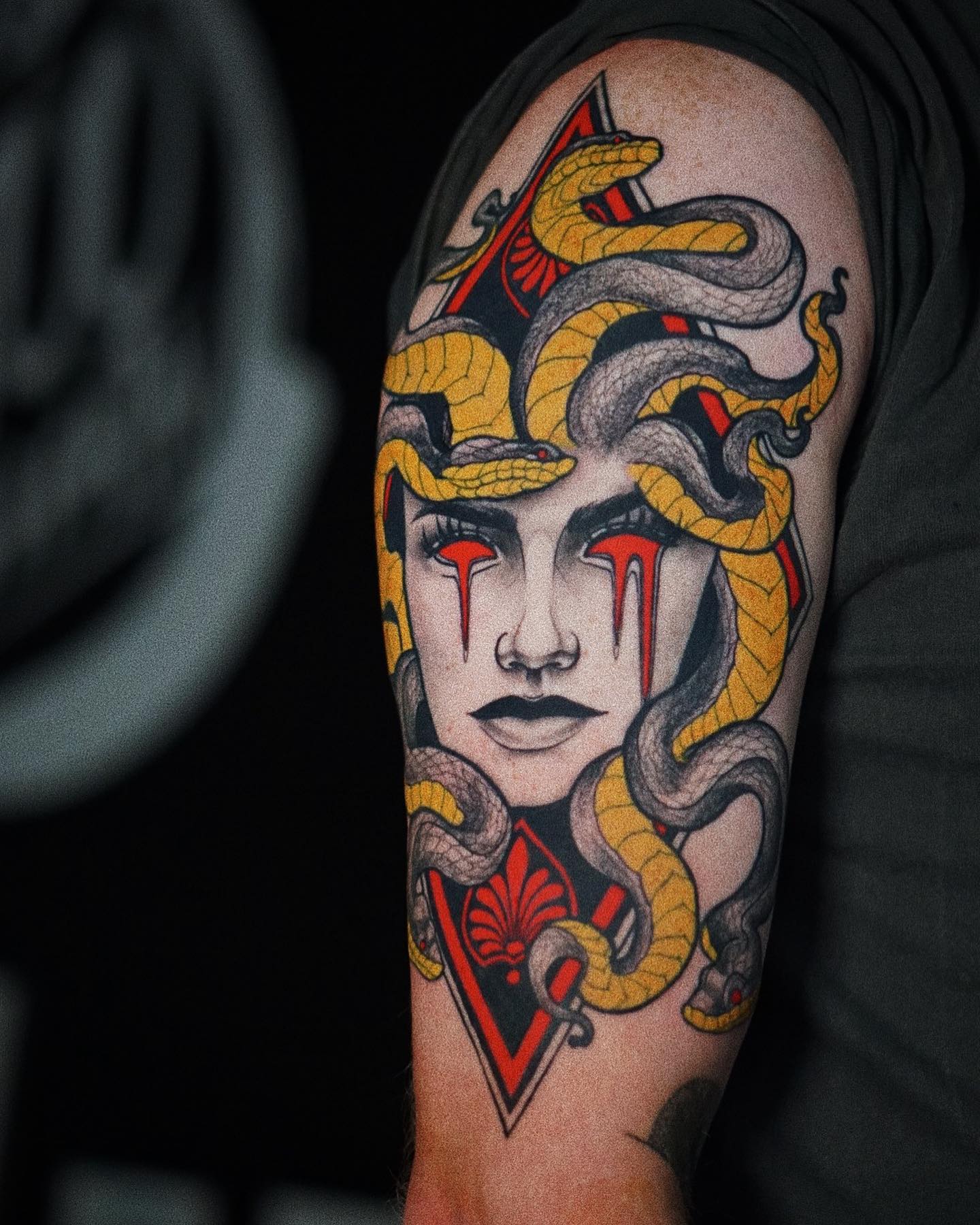 Color Medusa Tattoo on Arm