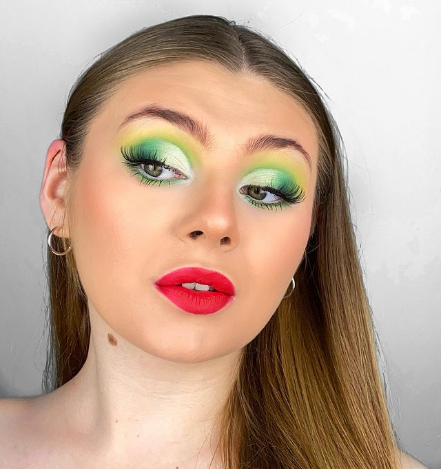 Neon Green Christmas Makeup