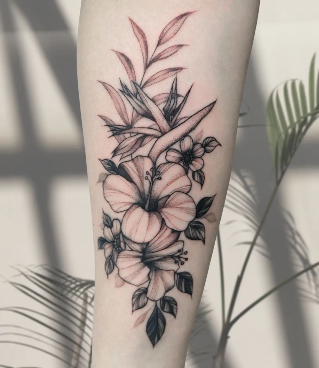 Hawaiian Flowers Tattoos On Wrist