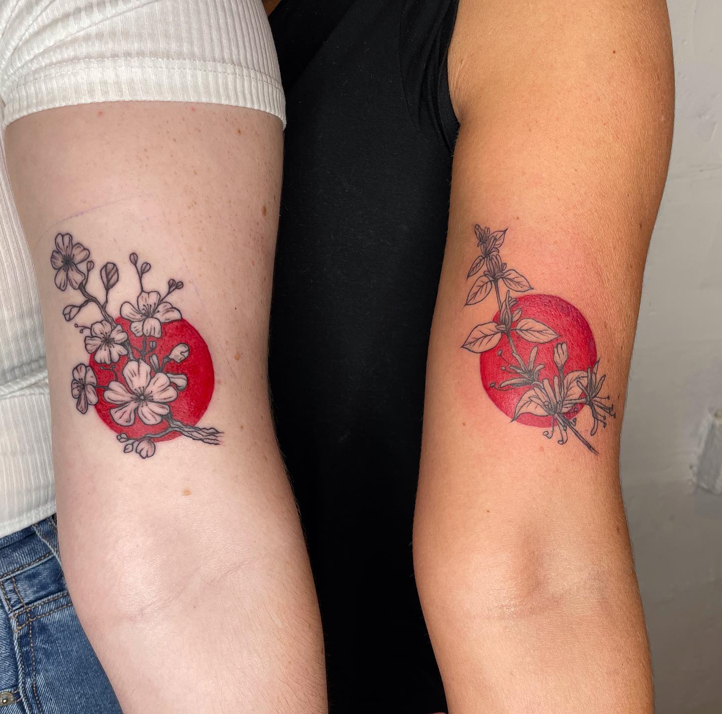 Mother and Daughter Chinese Tattoo on Arms