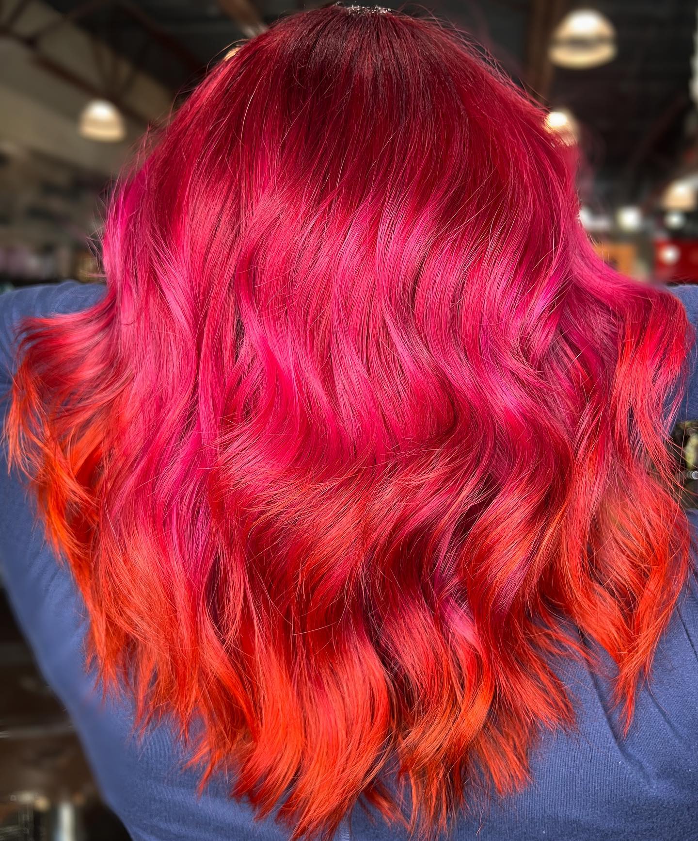 Neon Red Ombre Hair