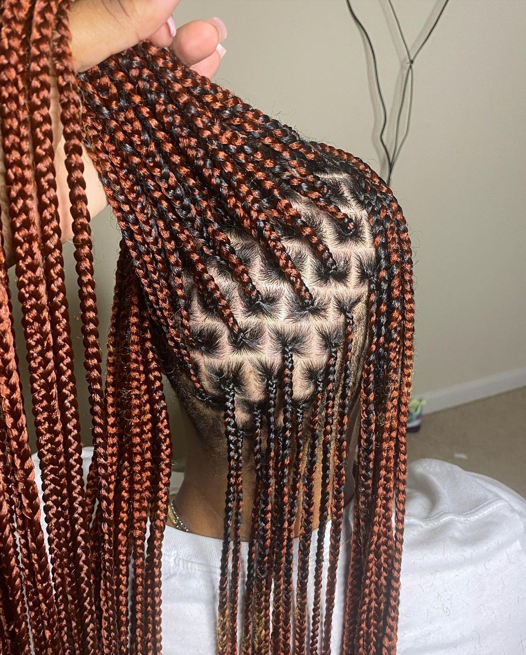 Unusual Orange Knotless Braids