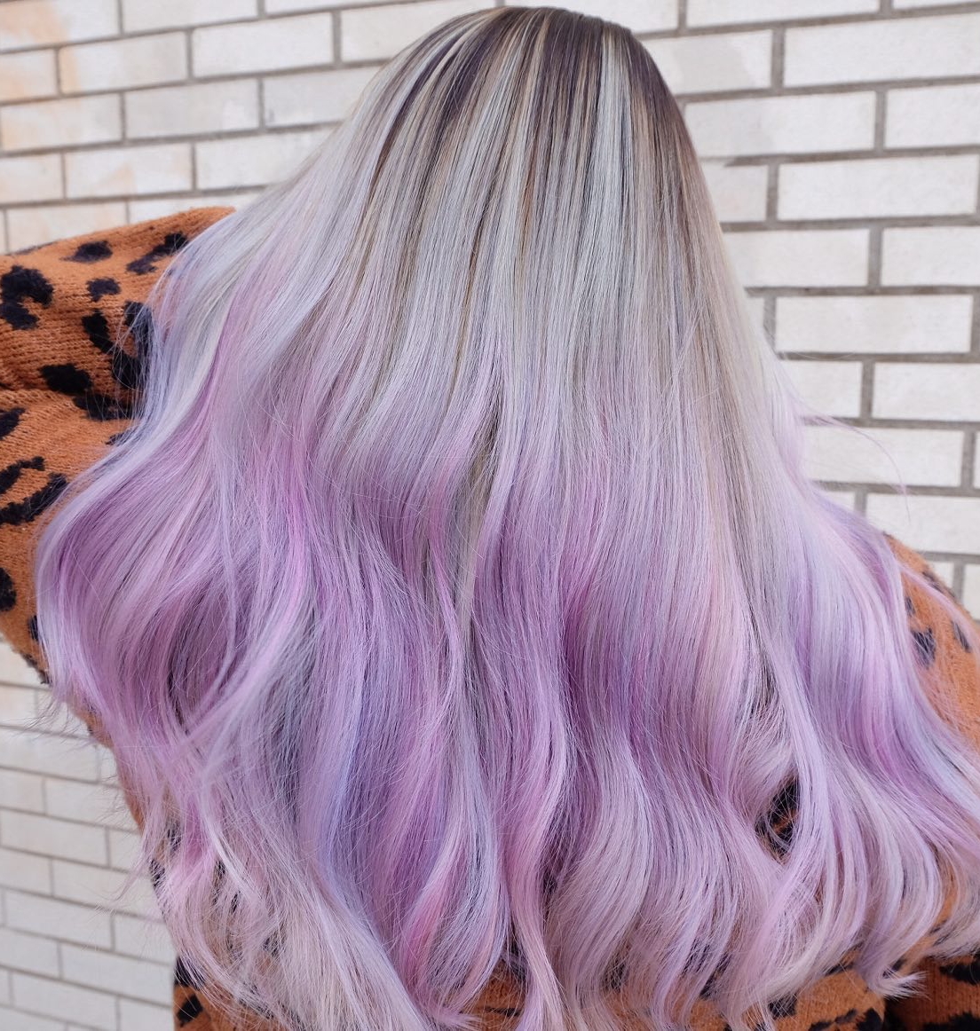 Purple Ombre on Long Candy Blonde Hair