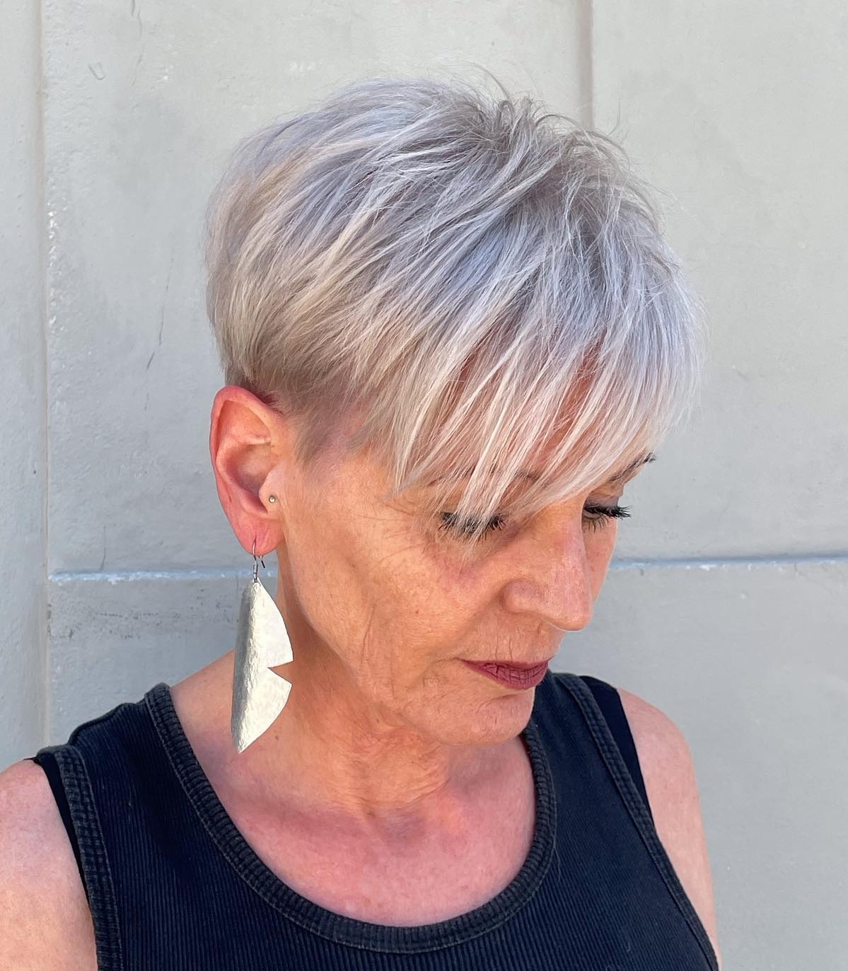 Short Pixie Cut with Bang for Women Over 50