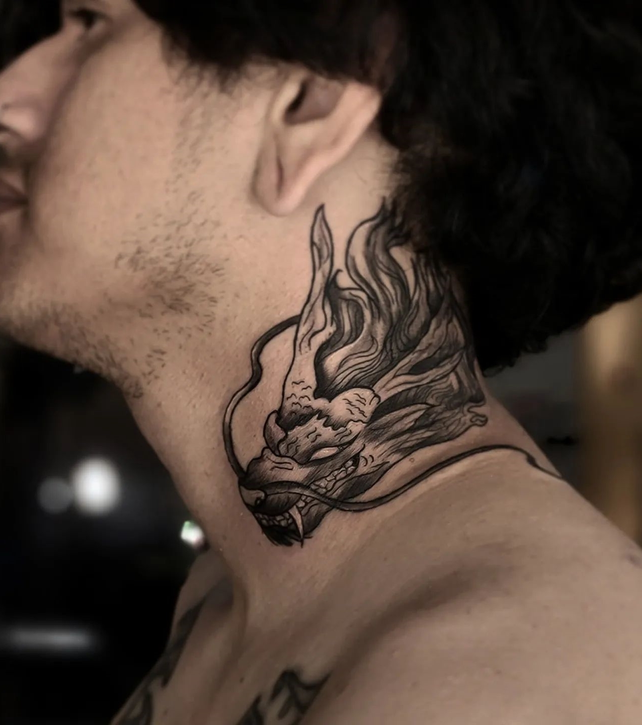 side neck tattoos for men