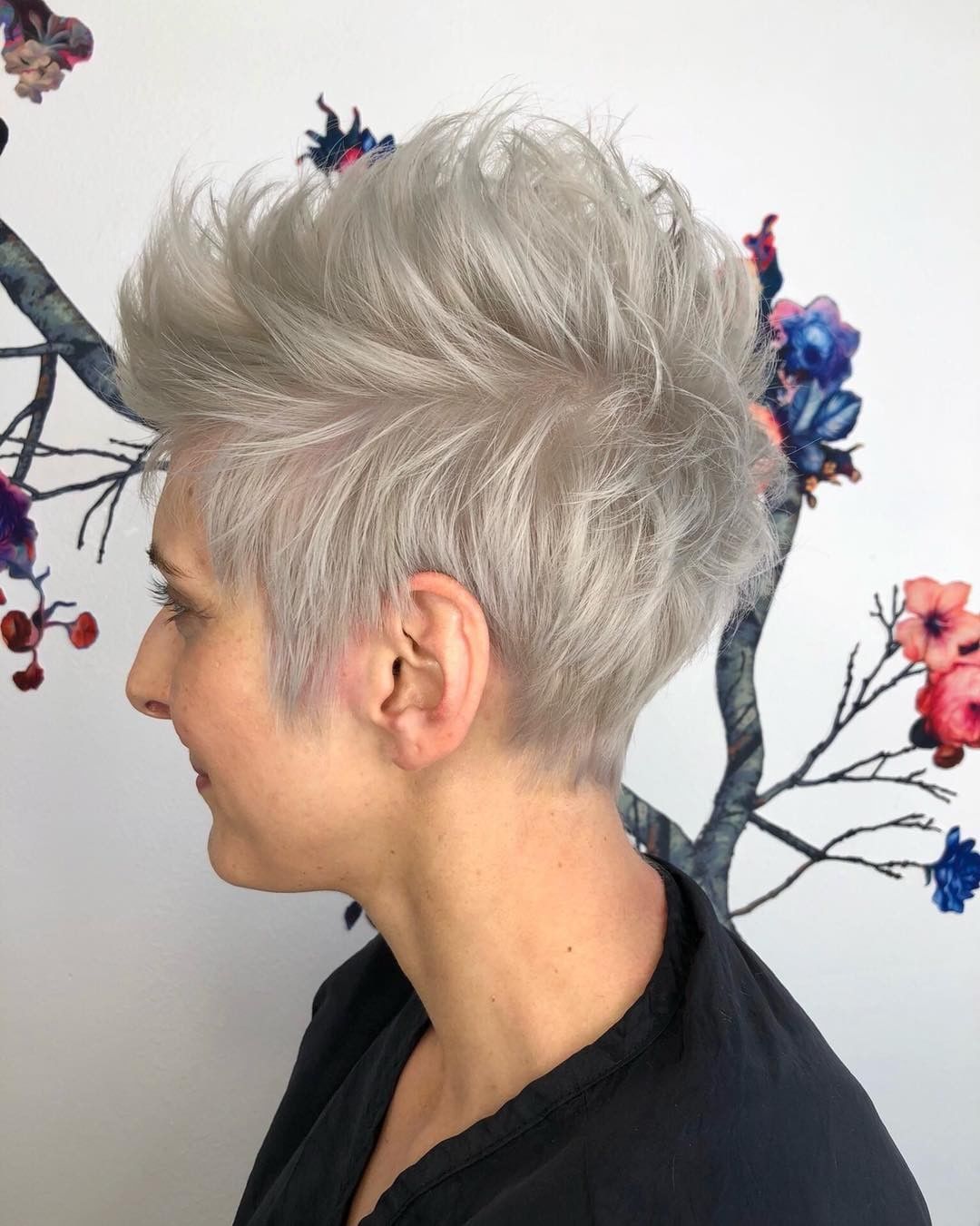 Silver Textured Pixie Cut