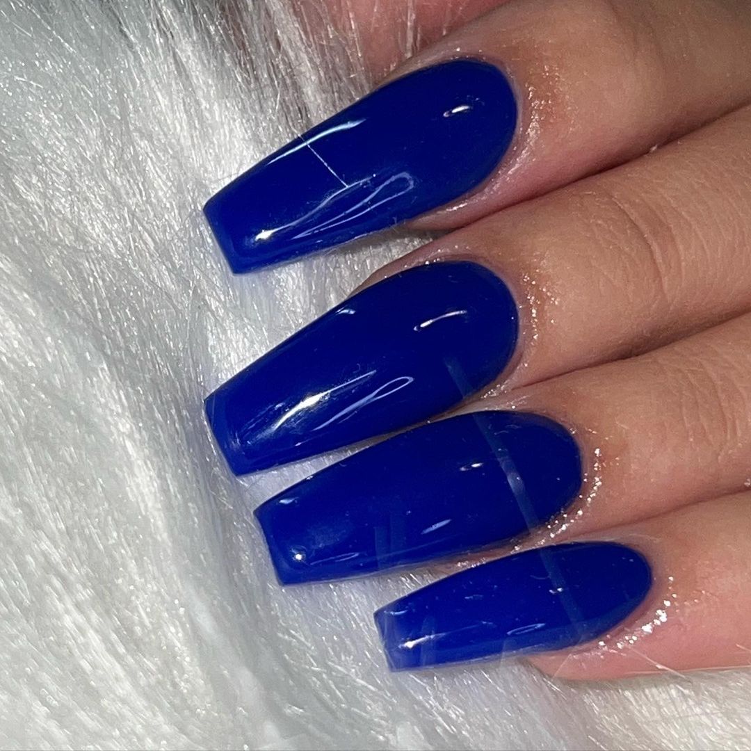 Blue Coffin Nails