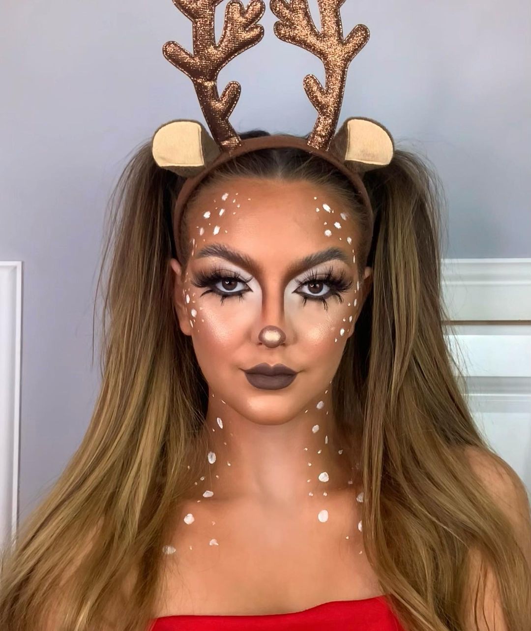 Maquiagem de renas para festa de Natal